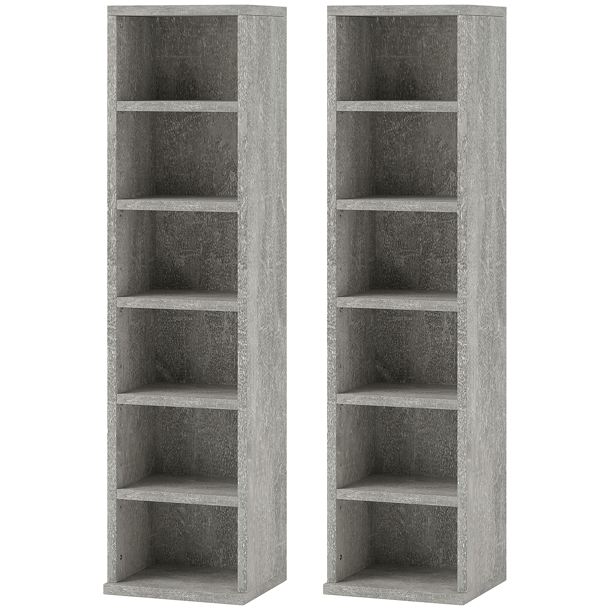 HERON Set of Two 102 CD Storage Units - Cement Grey - Life Essentials