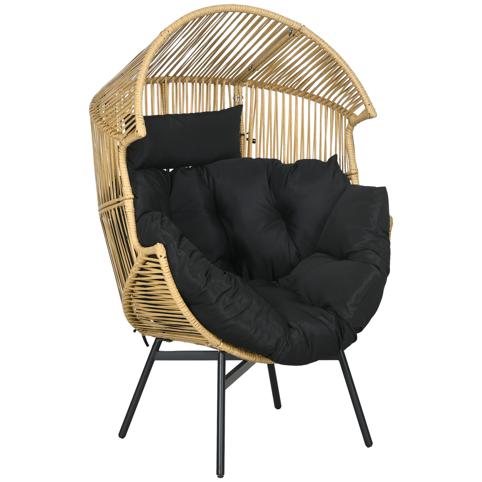 Jones PE Rattan Leisure Chair with Thick Seat Cushion - Sand - Life Essentials