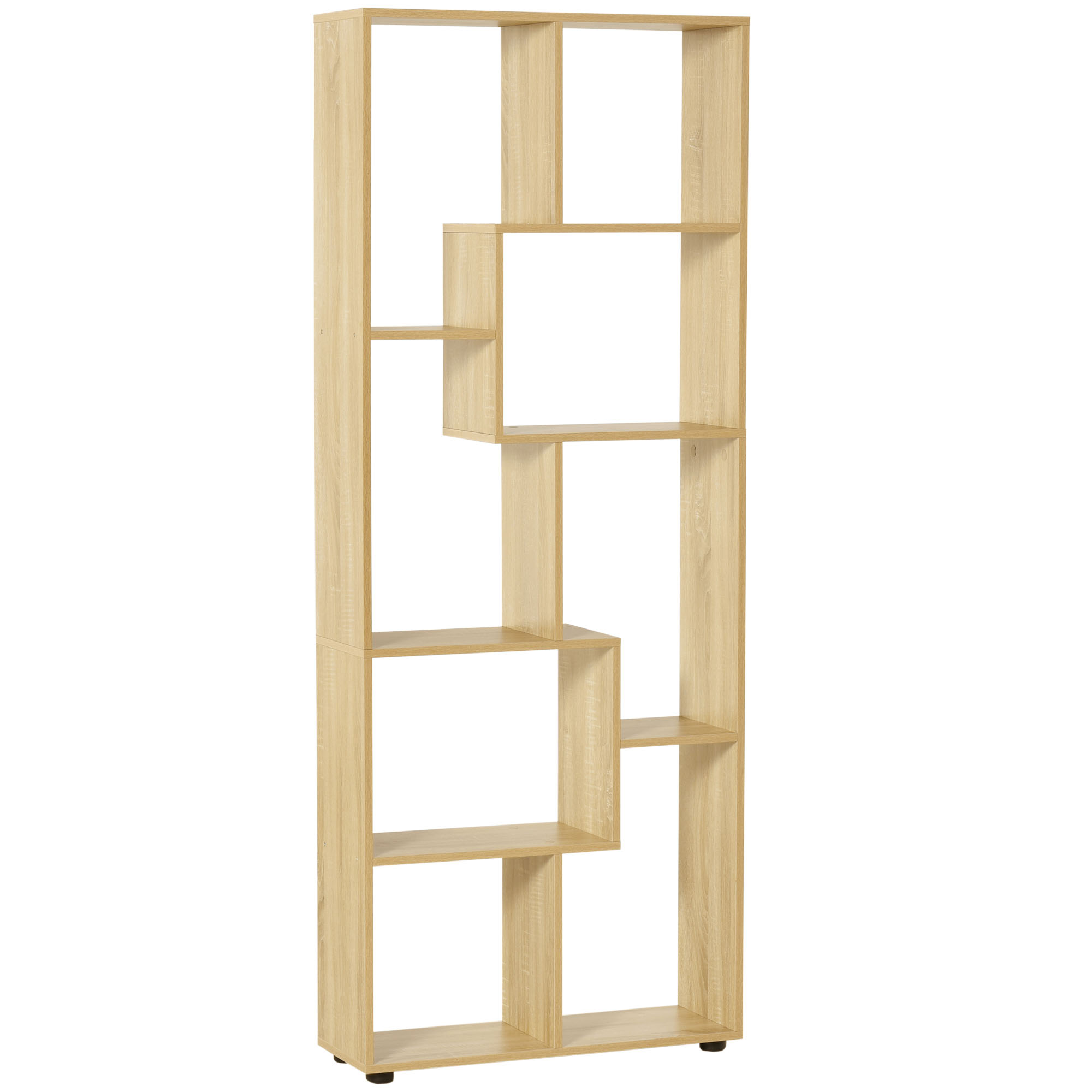 8-Tier Freestanding Bookcase w/ Melamine Surface Anti-Tipping Foot Pads Home Display Storage Grid Stand Living Room Furniture Modern Style - Life 