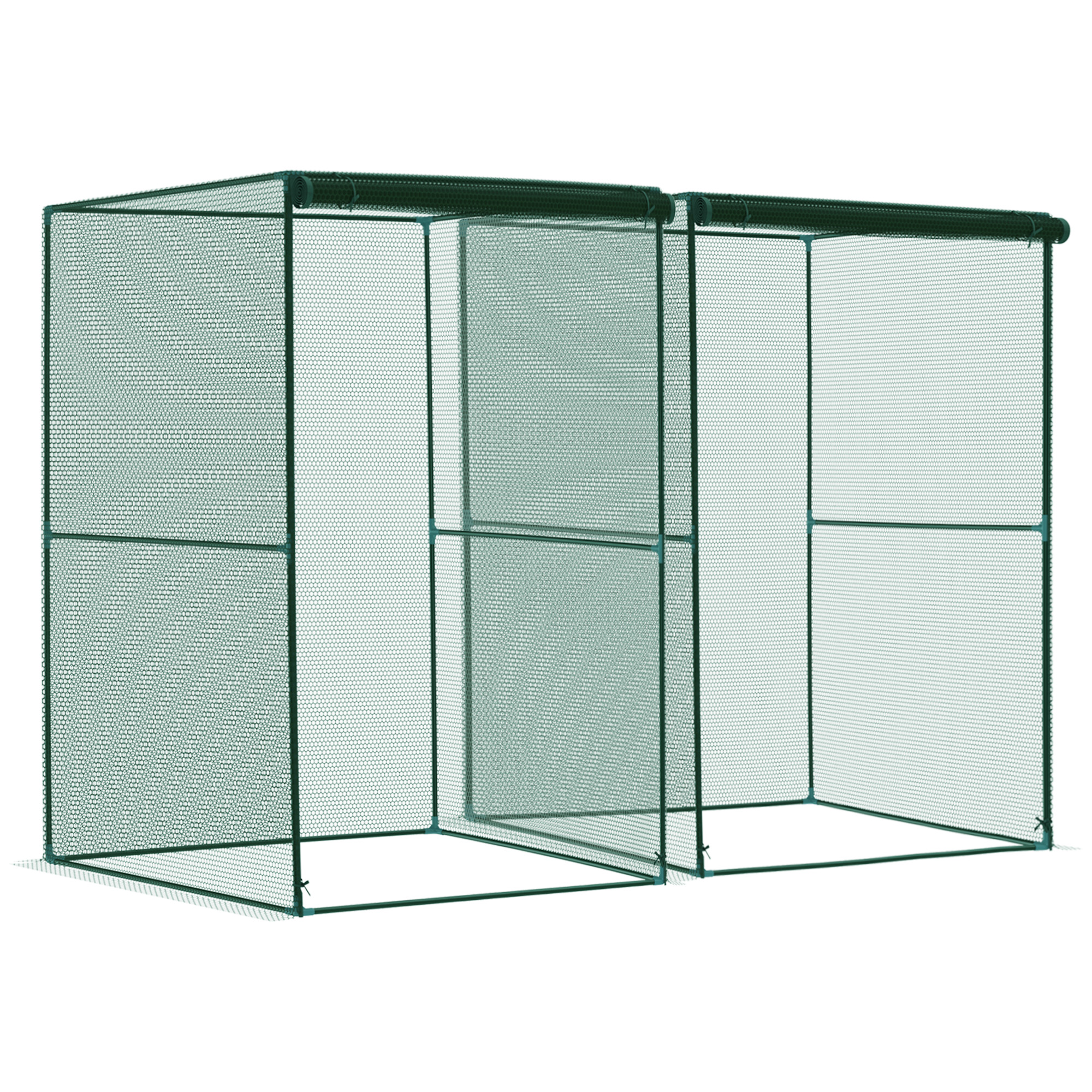 SUNVISTA Set of 2 Fruit Cage Bird Netting, Vegetable Plant Protection Tent with Zipped Door, Anti Bird, Insects, Dark Green - Life Essentials
