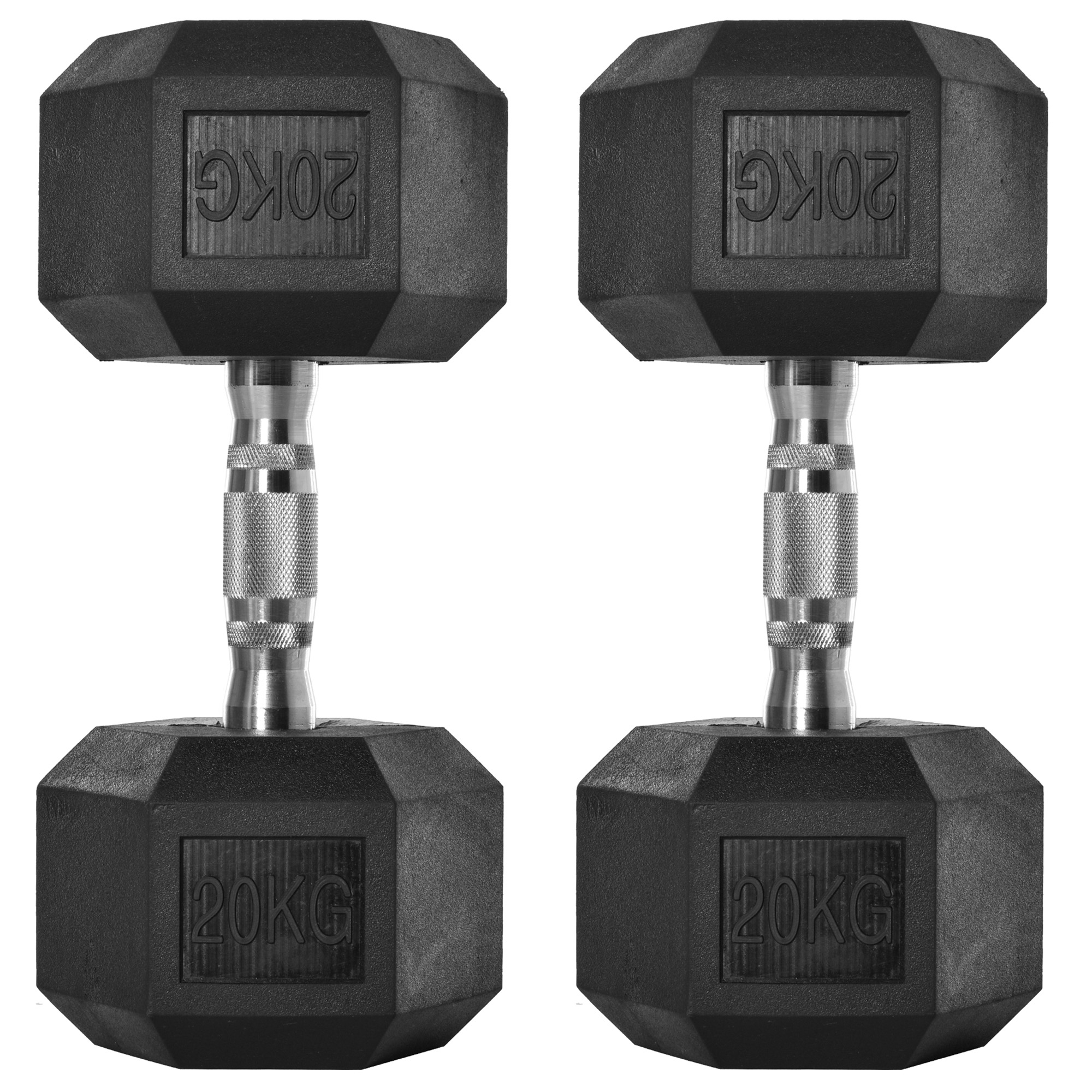 2x20kg Rubber Hex Dumbbell Portable Hand Weights Dumbbell Home Gym Workout Fitness Hand Dumbbell - Life Essentials