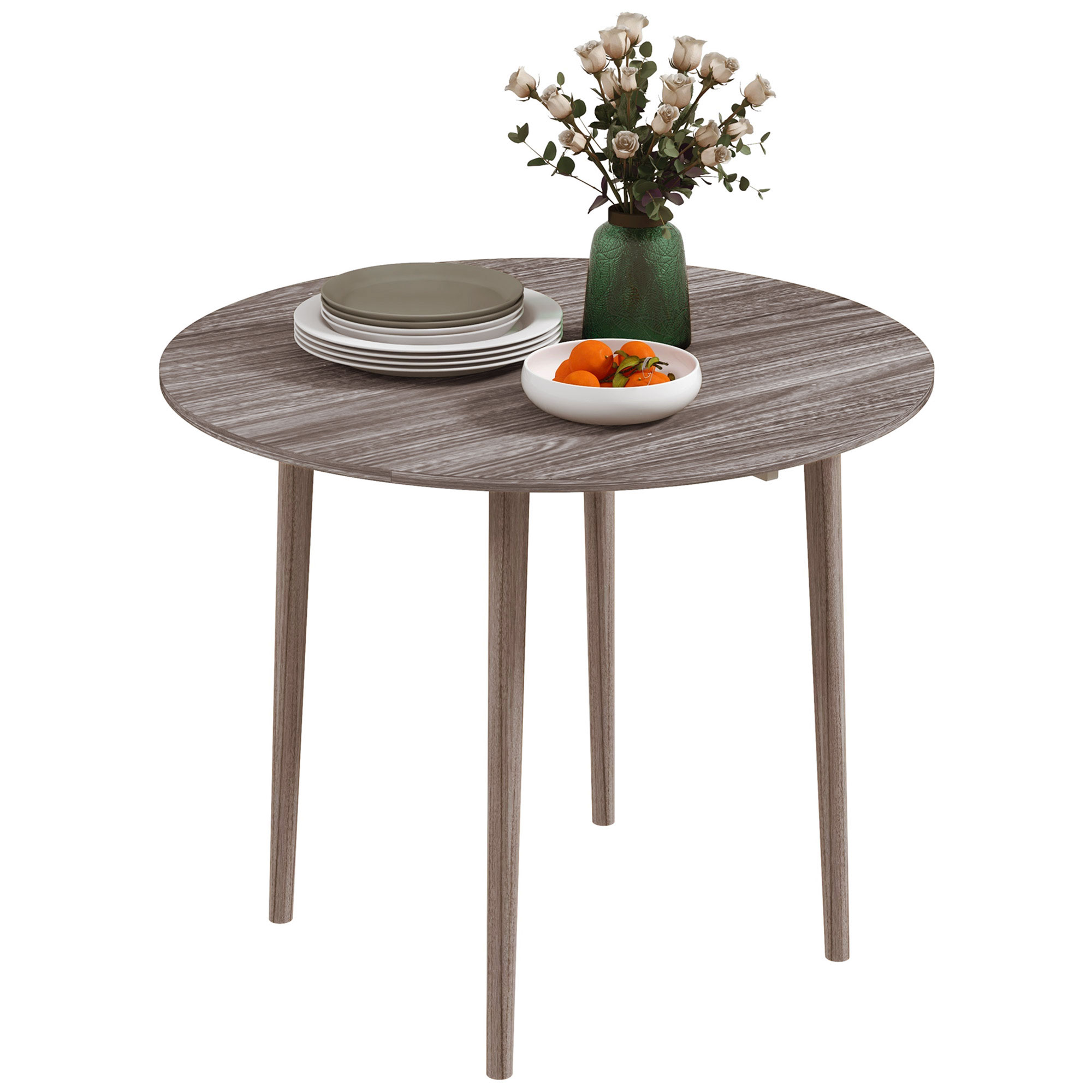 Scott Folding Dining Table for 4 with Drop Leaf - Grey - Life Essentials
