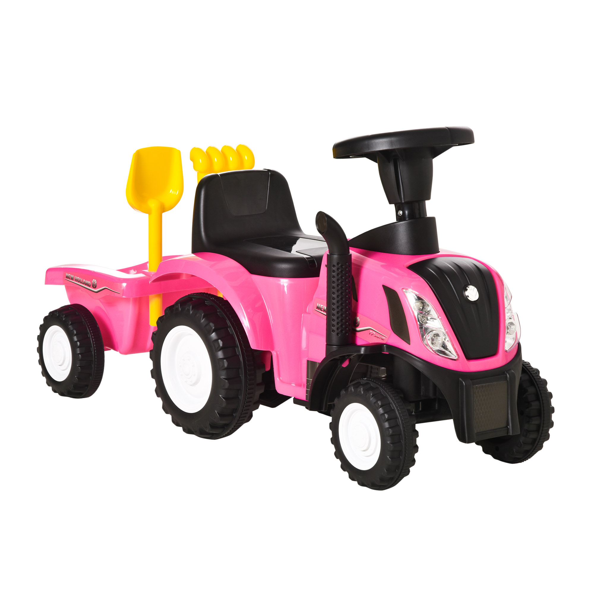 Ride-On Tractor, Toddler Walker, Foot to Floor Slide - Pink