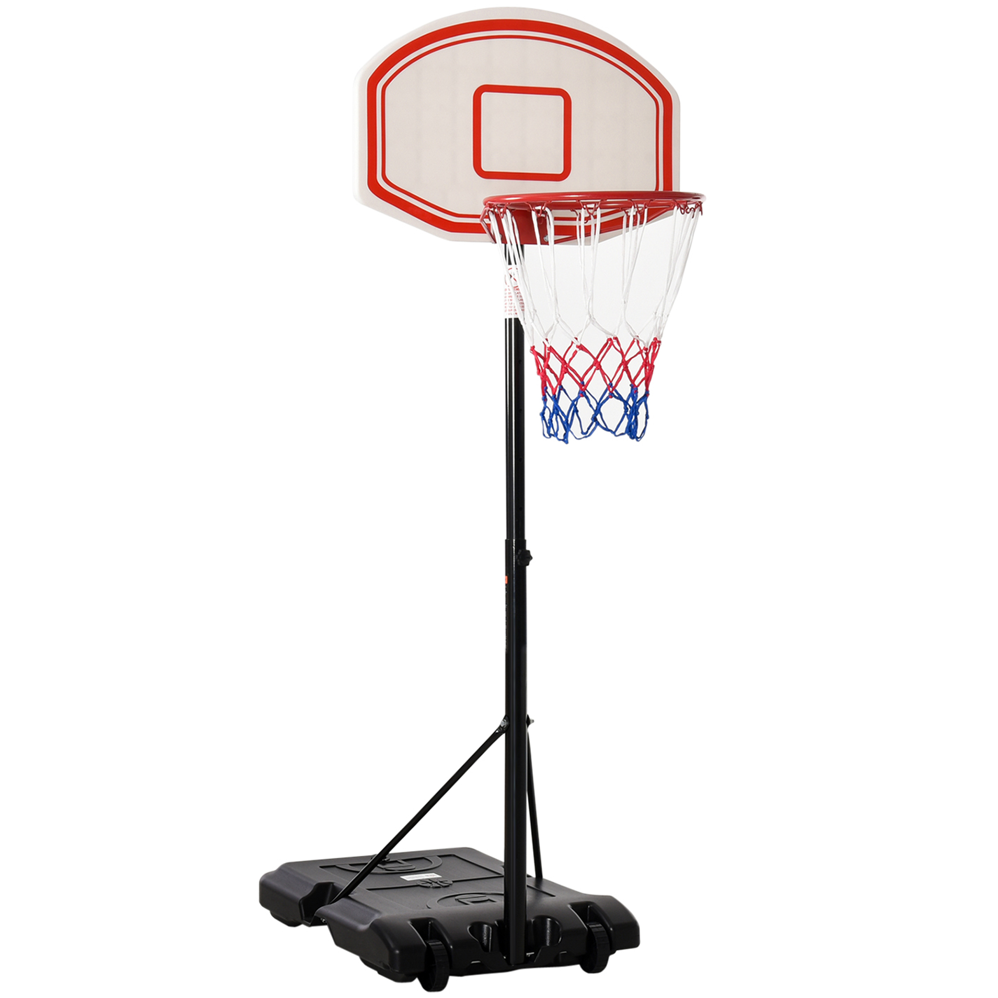 Portable Basketball Stand 175-215cm Adjustable Height Sturdy Rim Hoop w/ Large Wheels Stable Base Net Free Standing - Life Essentials