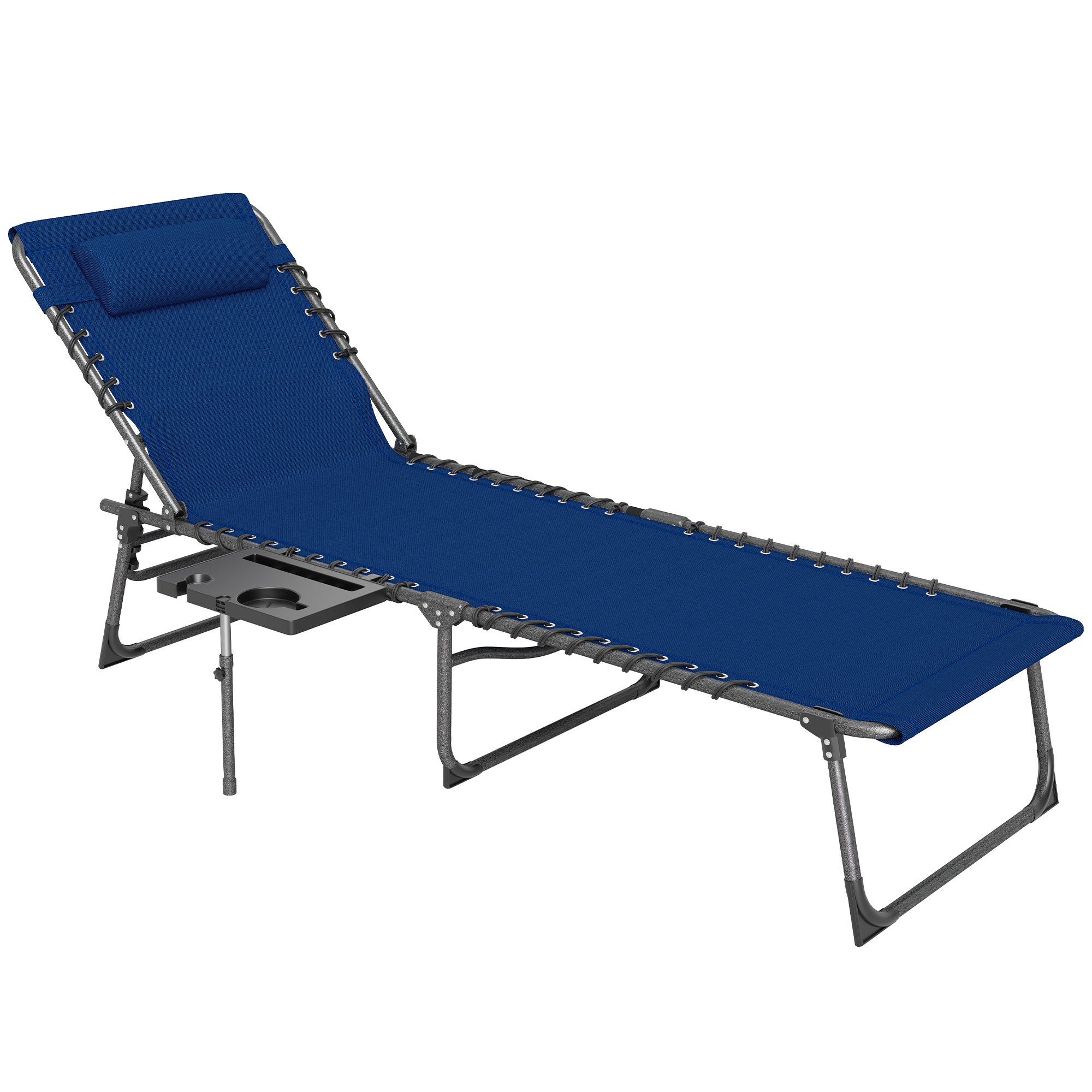 SUNVISTA Five-Position Reclining Sun Lounger - Dark Blue - Life Essentials