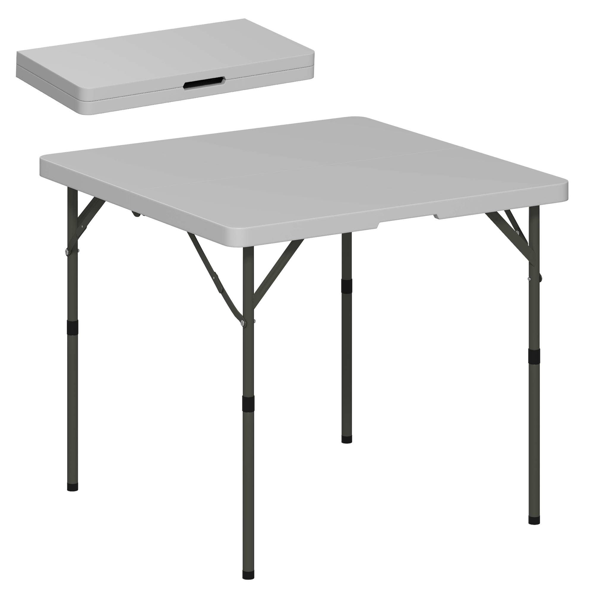 SUNVISTA 3ft Folding Camping Table, Heavy Duty Picnic Table with 2 Adjustable Height for Indoor Outdoor Garden, Party, BBQ, Dark Grey - Life 