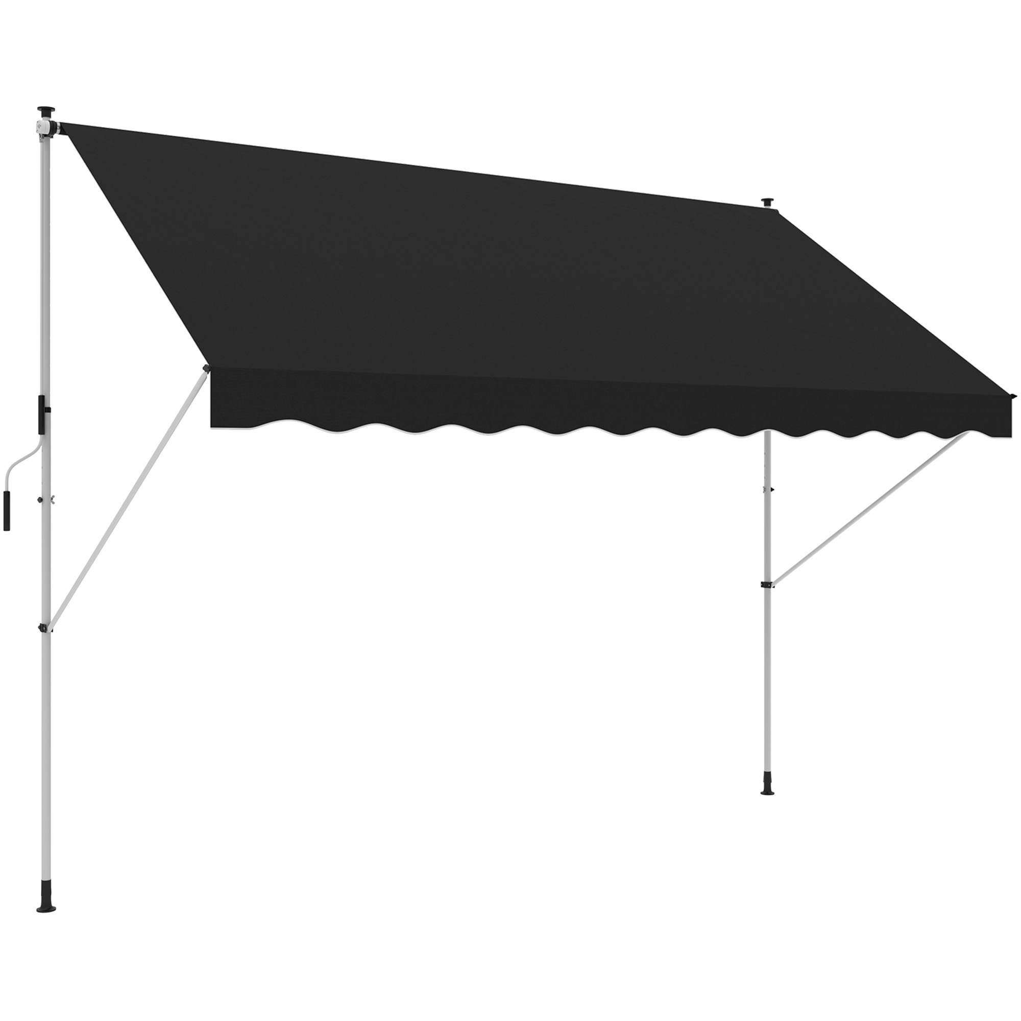SUNVISTA 3x1.5m Adjustable Outdoor Aluminium Frame Awning Black - Life Essentials