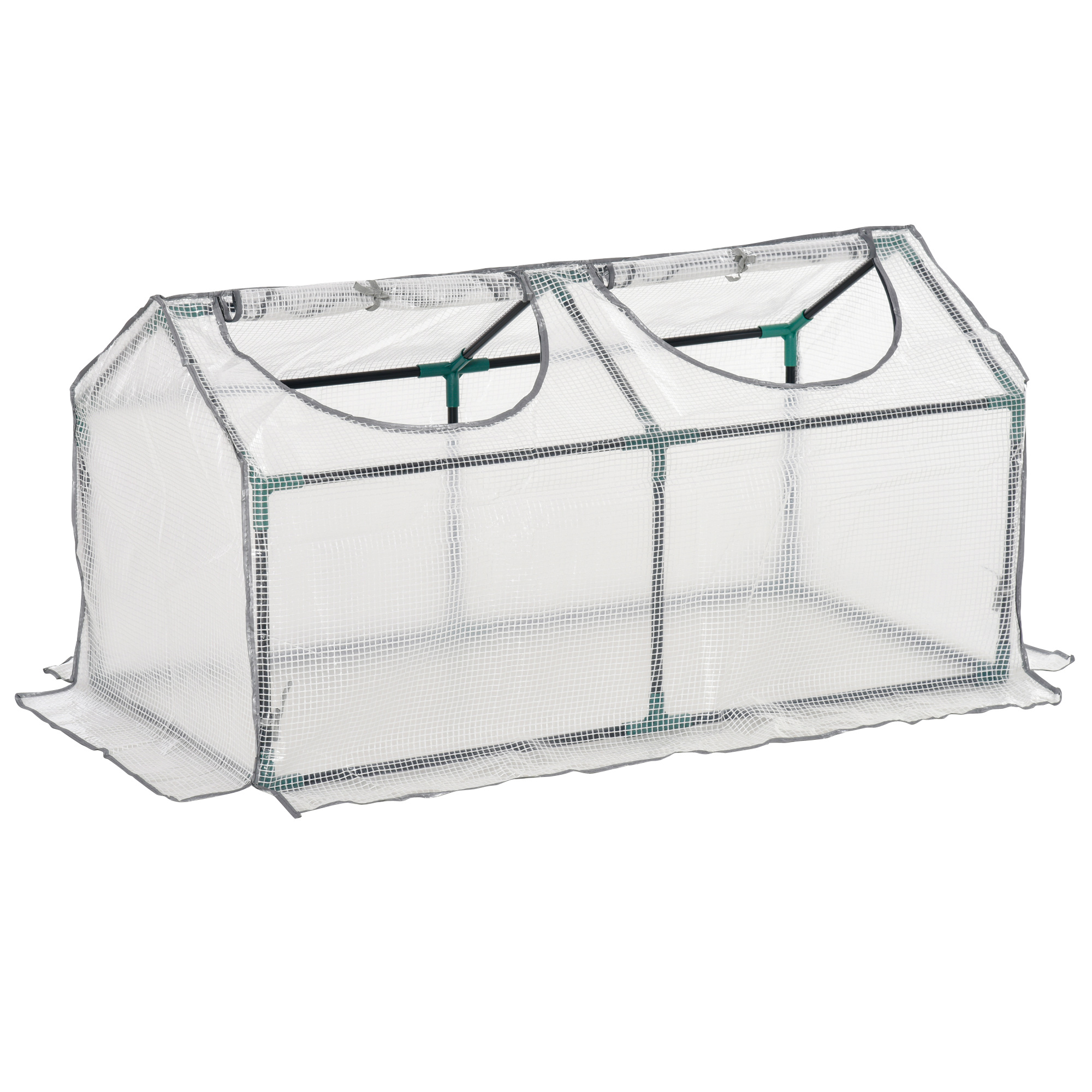 Mini Greenhouse Portable Flower Planter Tomato Vegetable House for Garden Backyard with Zipper 120 x 60 x 60 cm, White - Life Essentials