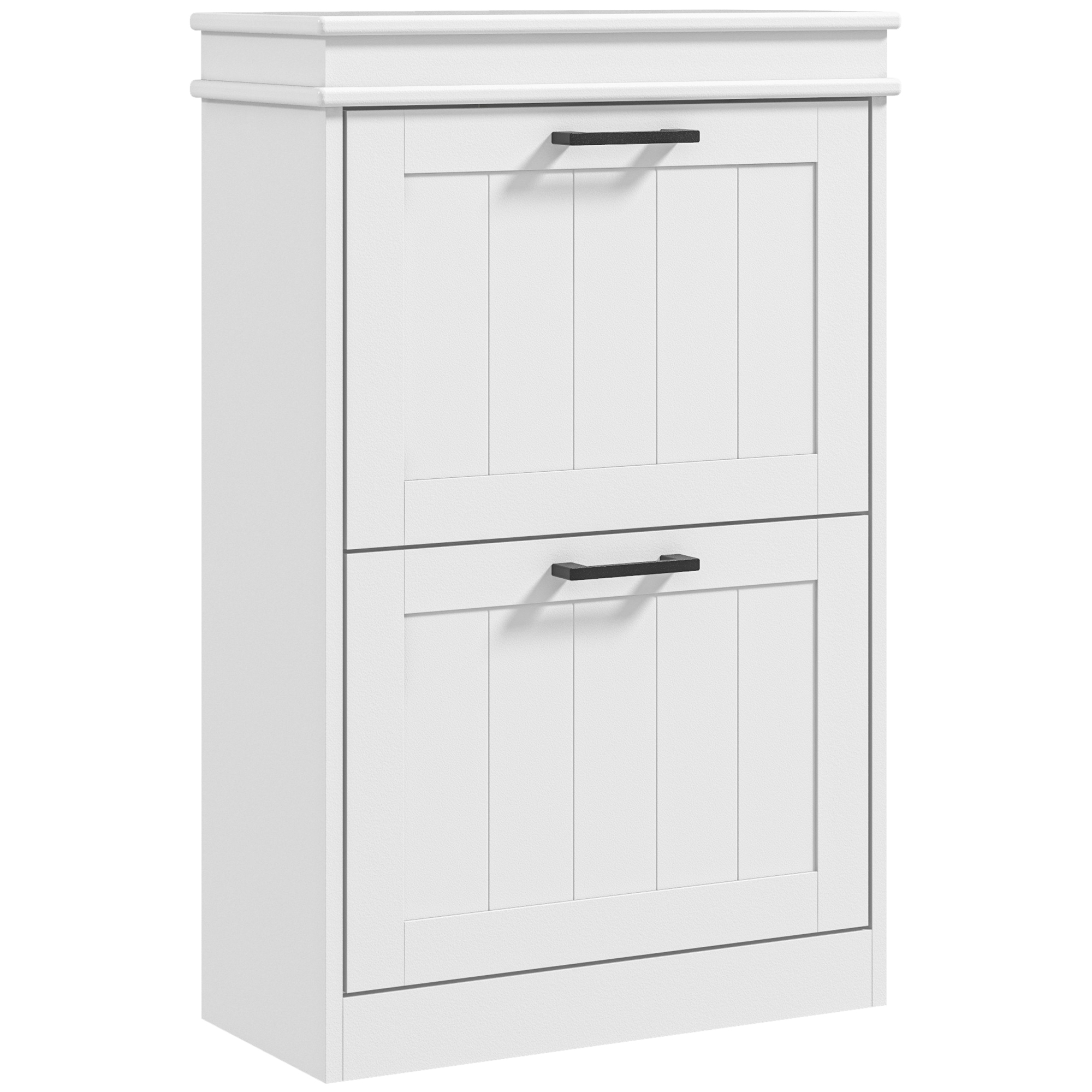CABINA 2 Drawer Minimalistic Shoe Storage Cabinet for 10 Shoes - White - Life Essentials