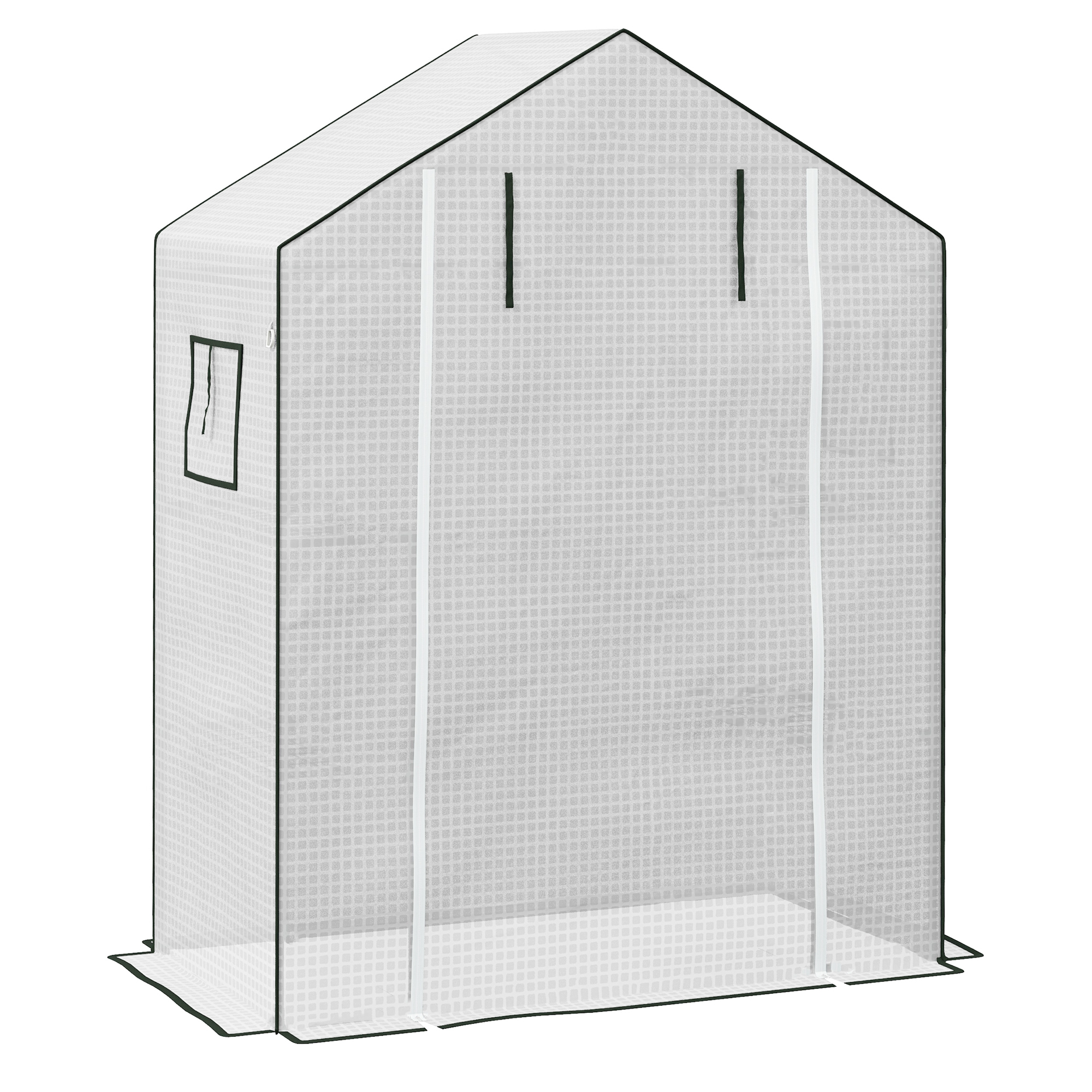Greenhouse Cover Replacement Walk-in PE Hot House Cover with Roll-up Door and Windows, 140 x 73 x 190cm, White - Life Essentials