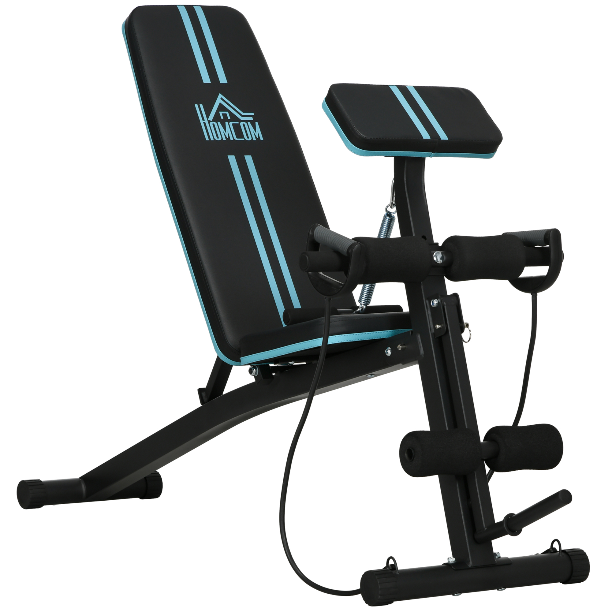 HERON Foldable Weight Bench, Adjustable Strength Training Sit Up Ab Bench, Incline/Decline, Blue - Life Essentials