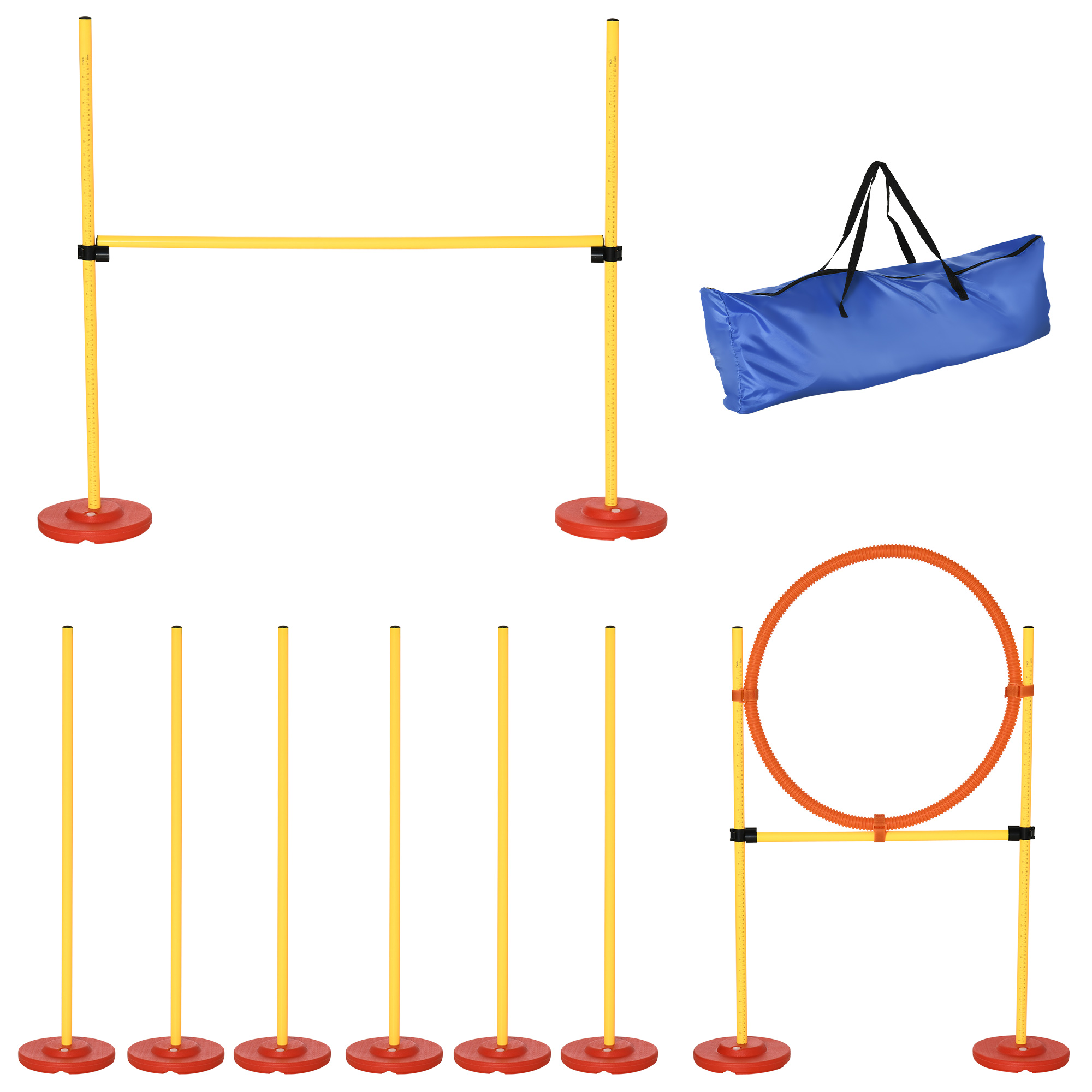 Dogs Plastic 3-Course Agility Set Yellow - Life Essentials