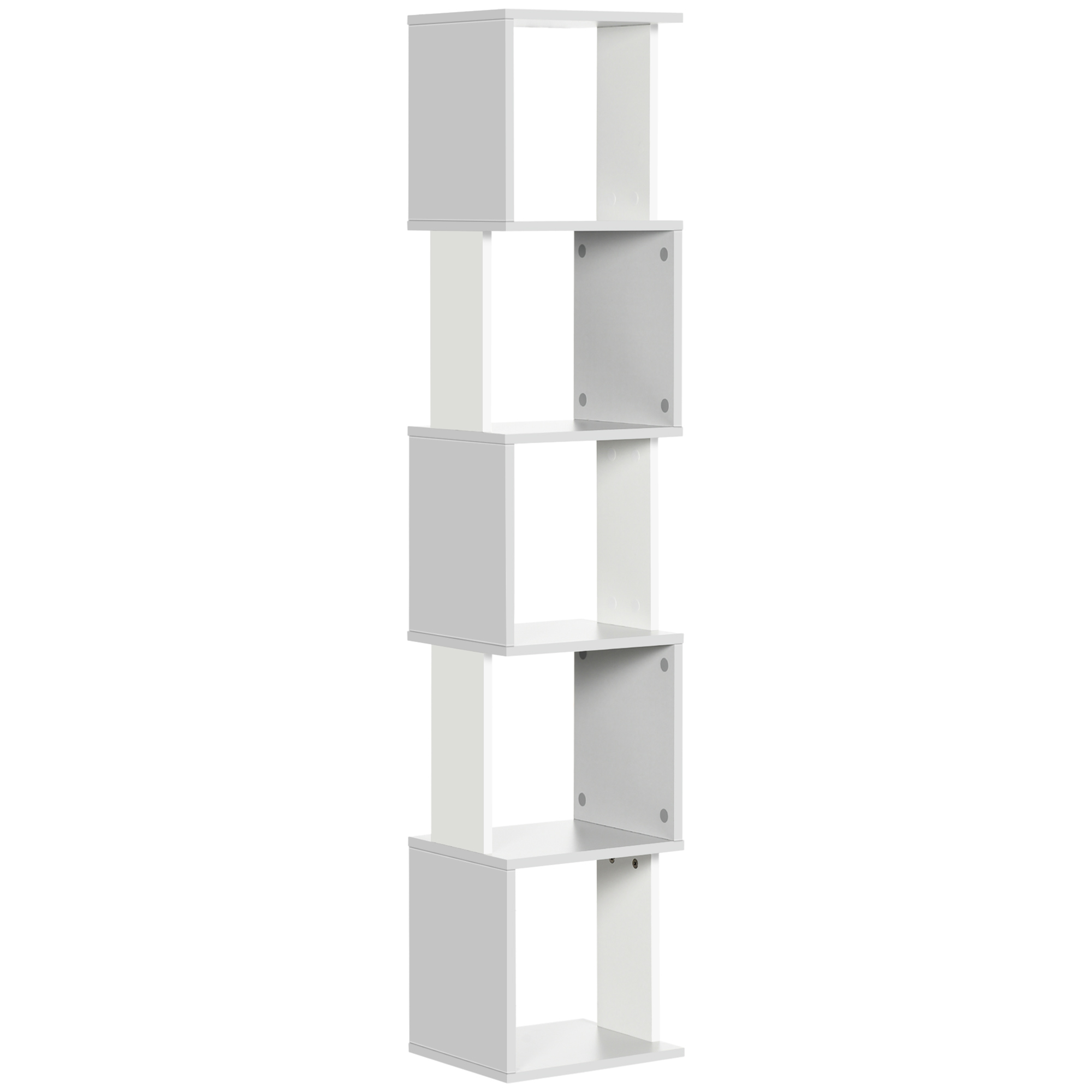 Modern 5-Tier Bookshelf, Freestanding Bookcase Storage Shelving for Living Room Home Office Study, Light Grey - Life Essentials