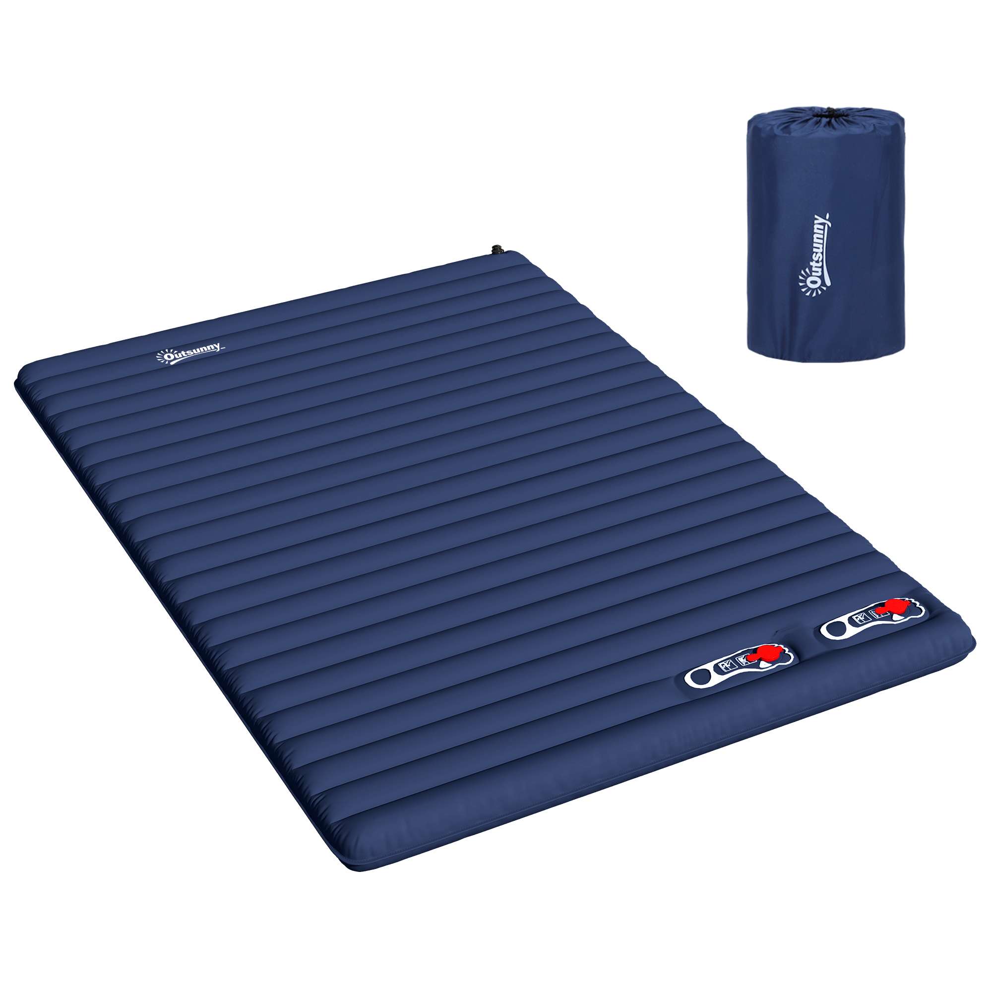 PVC Self-Inflating 2/3Person Camping Sleeping Mattress Green - Life Essentials