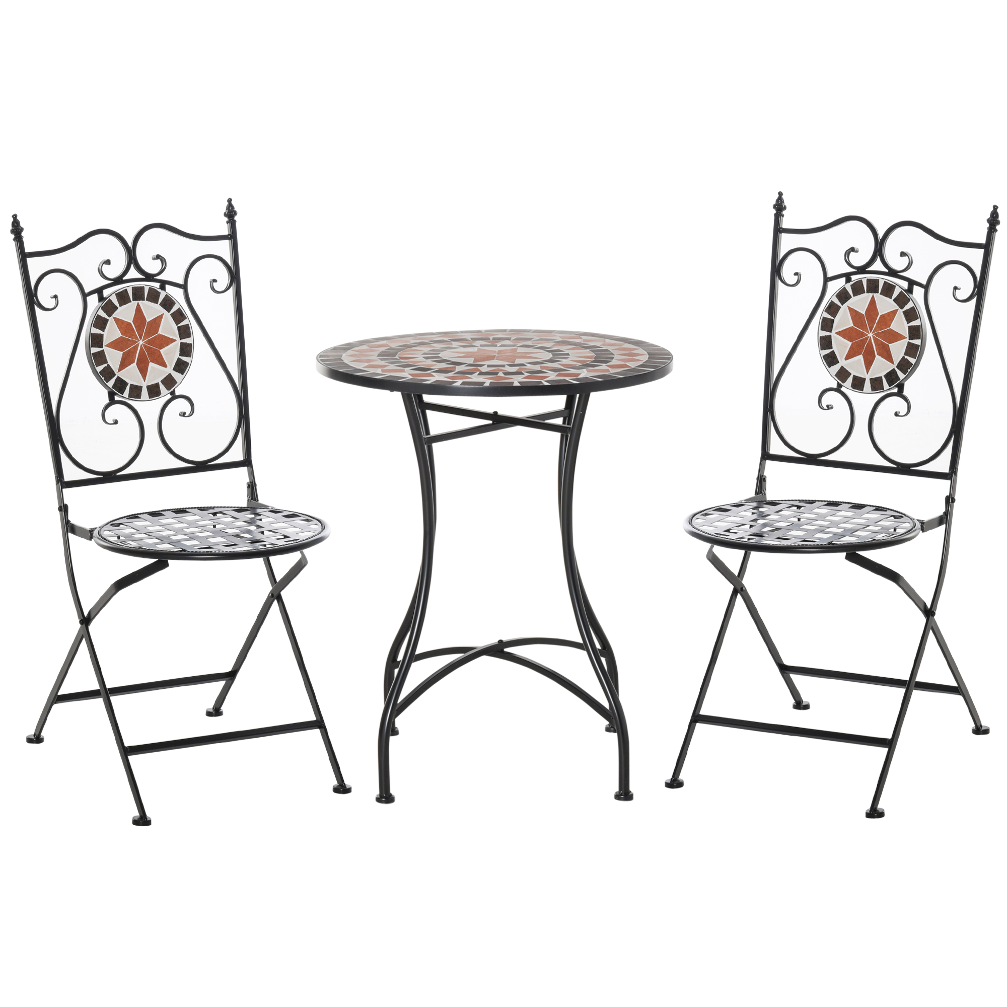 SUNVISTA Three-Piece Mosaic Bistro Table Set - Multicoloured - Life Essentials
