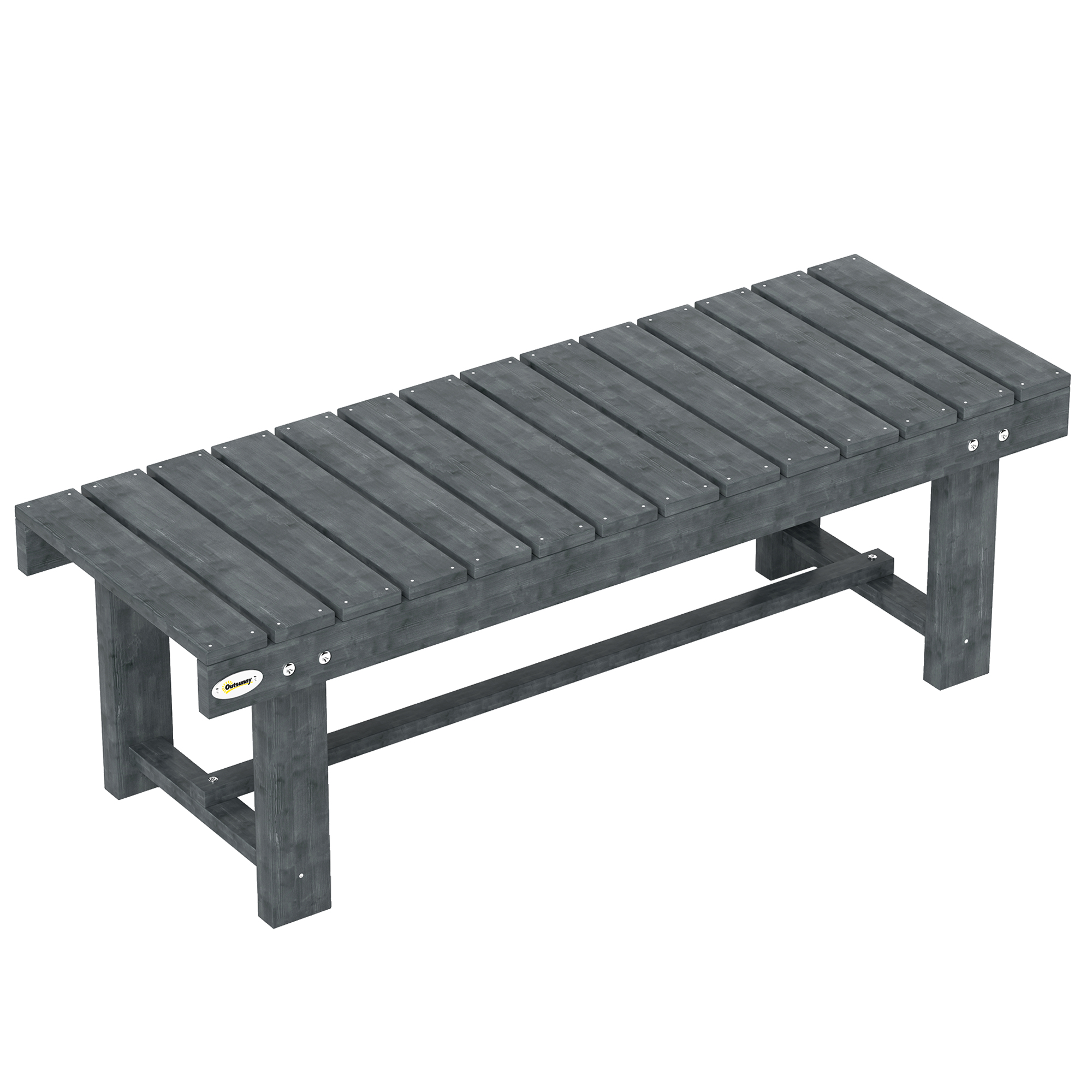 SUNVISTA 2-Seater Garden Wooden Bench, Grey - Life Essentials