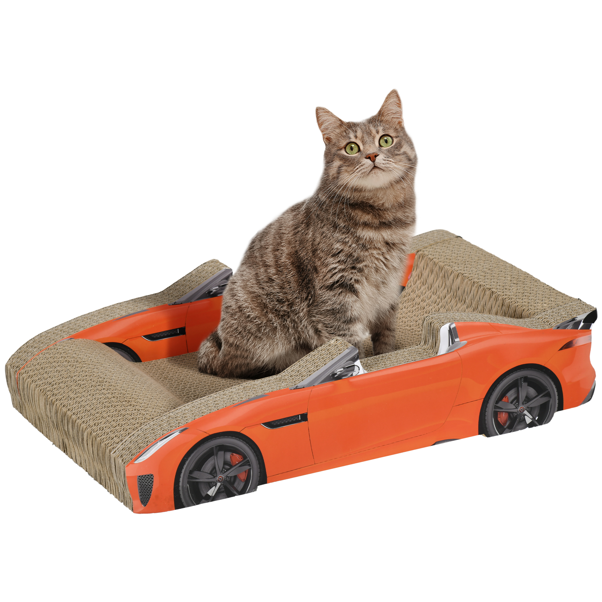 Shelley Car Shaped 2 in 1 Cat Scratching Board with Catnip - Red - Life Essentials