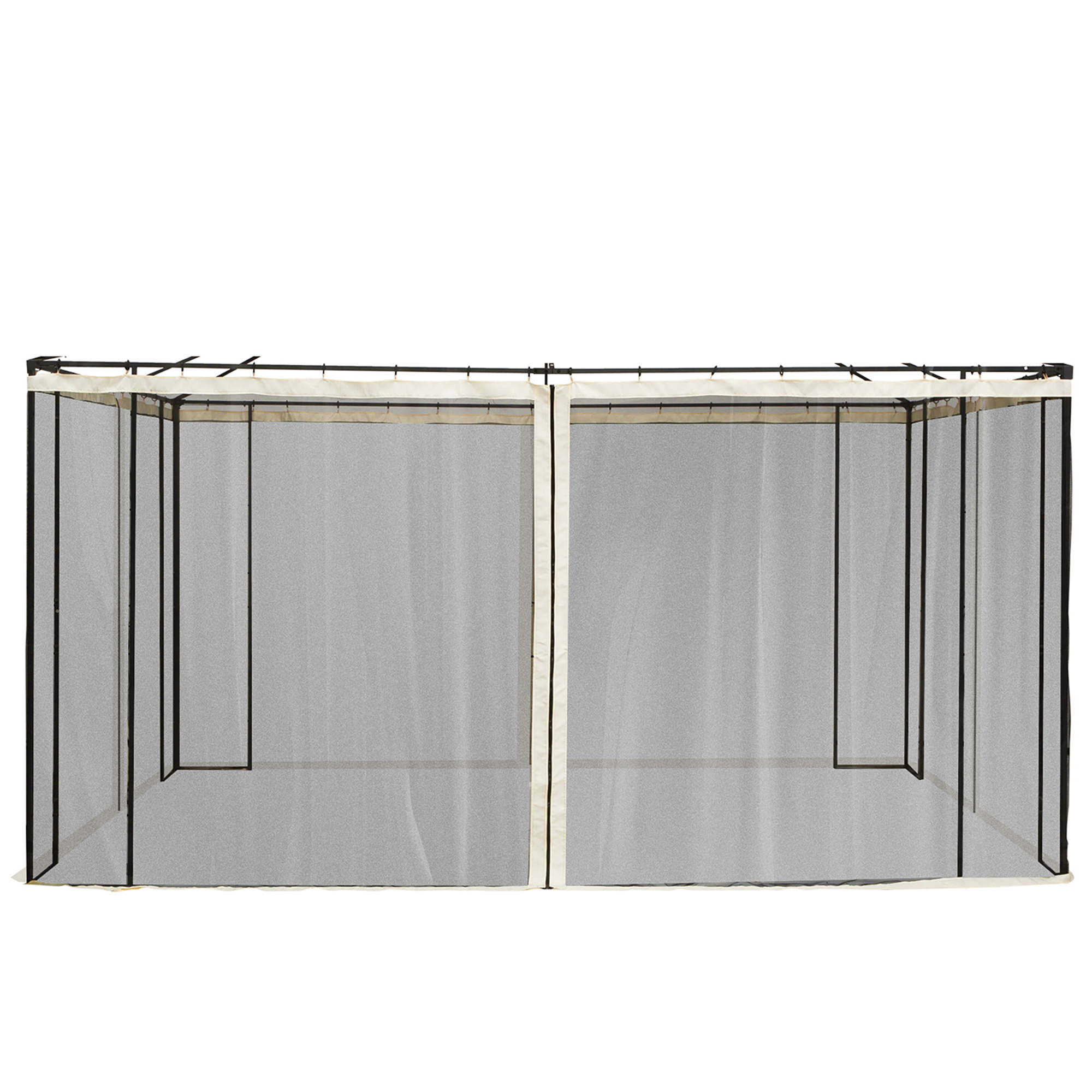 Universal Replacement Mesh Sidewall Netting for 10' x 13' Gazebos and Canopy Tents with Zippers, (Sidewall Only) Black - Life Essentials