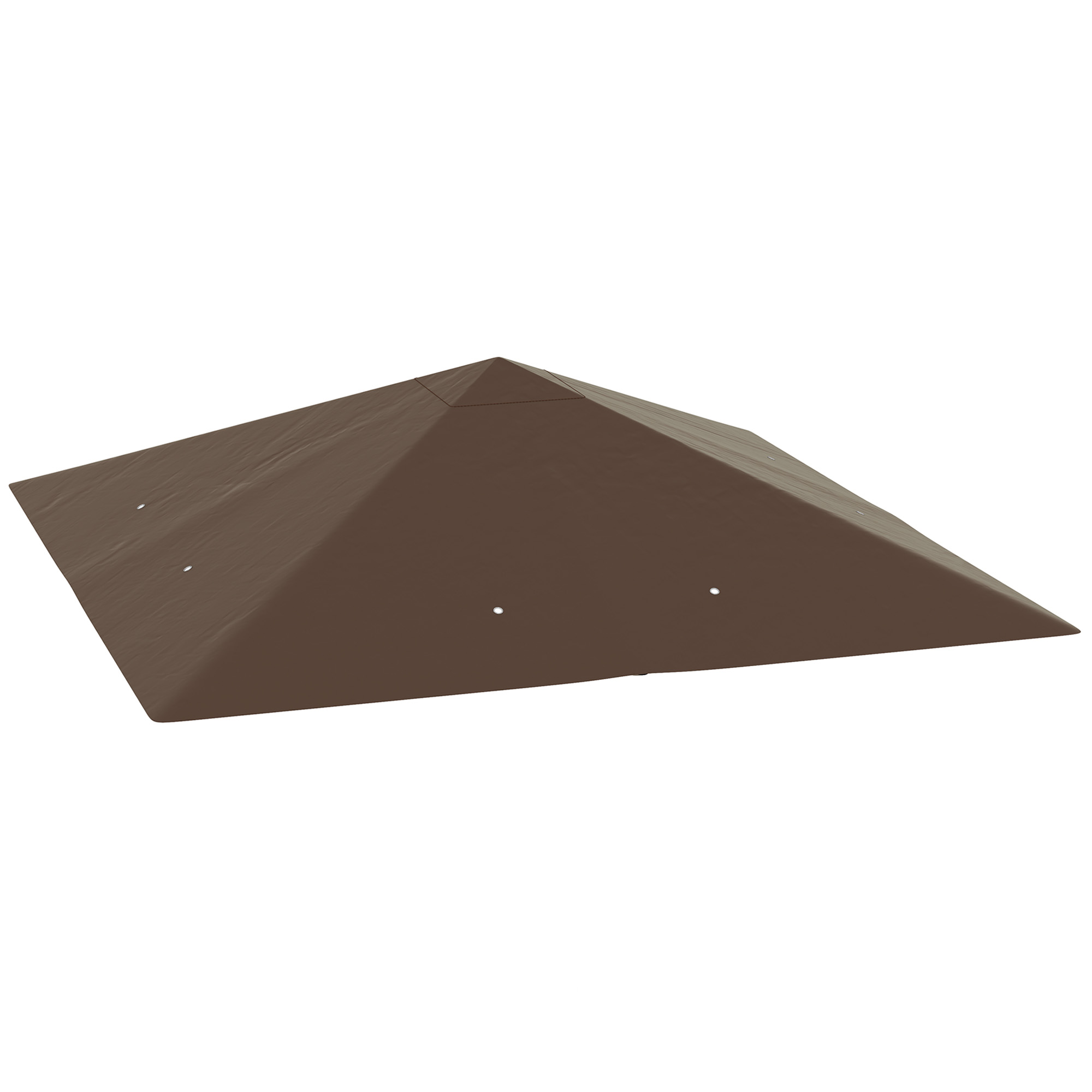 SUNVISTA 3 x 3(m) Gazebo Canopy Replacement Cover, Garden Gazebo Roof Replacement with Drain Holes, Water-resistant Plastic Coating, 370g, Brown - 