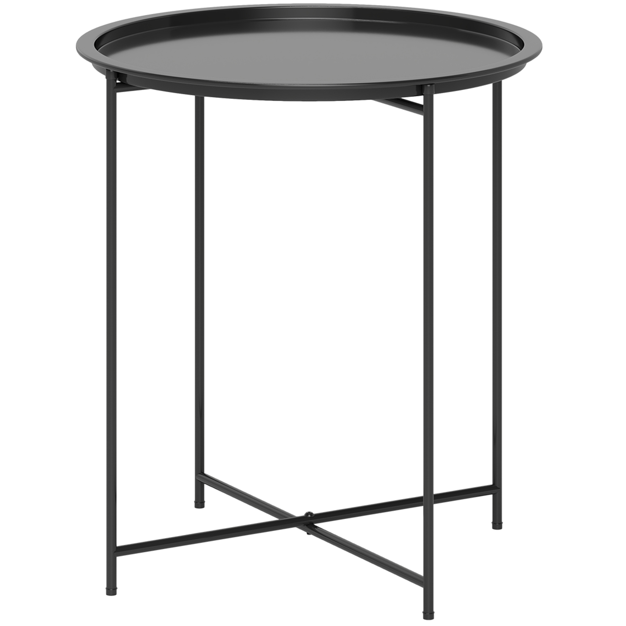 SUNVISTA Steel Removable Tray Top Garden Table - Black - Life Essentials