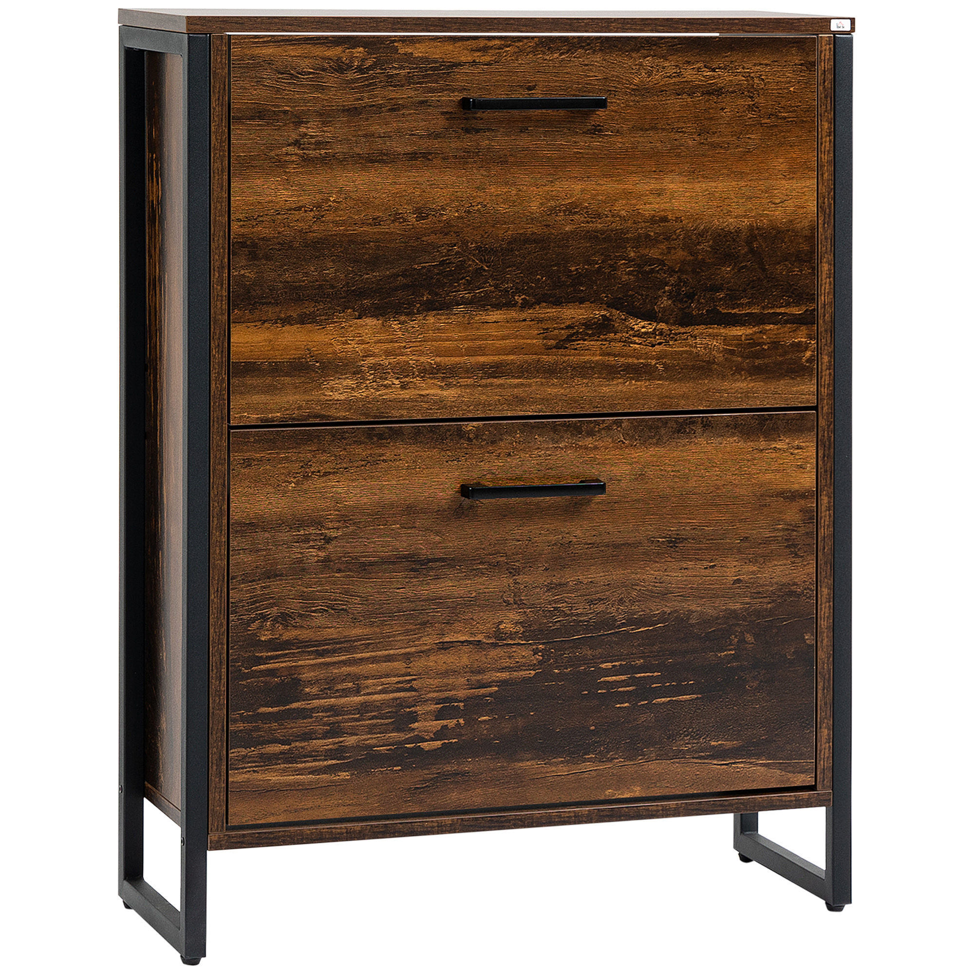 Scott Industrial Shoe Cabinet with 2 Flip Drawers - White - Life Essentials