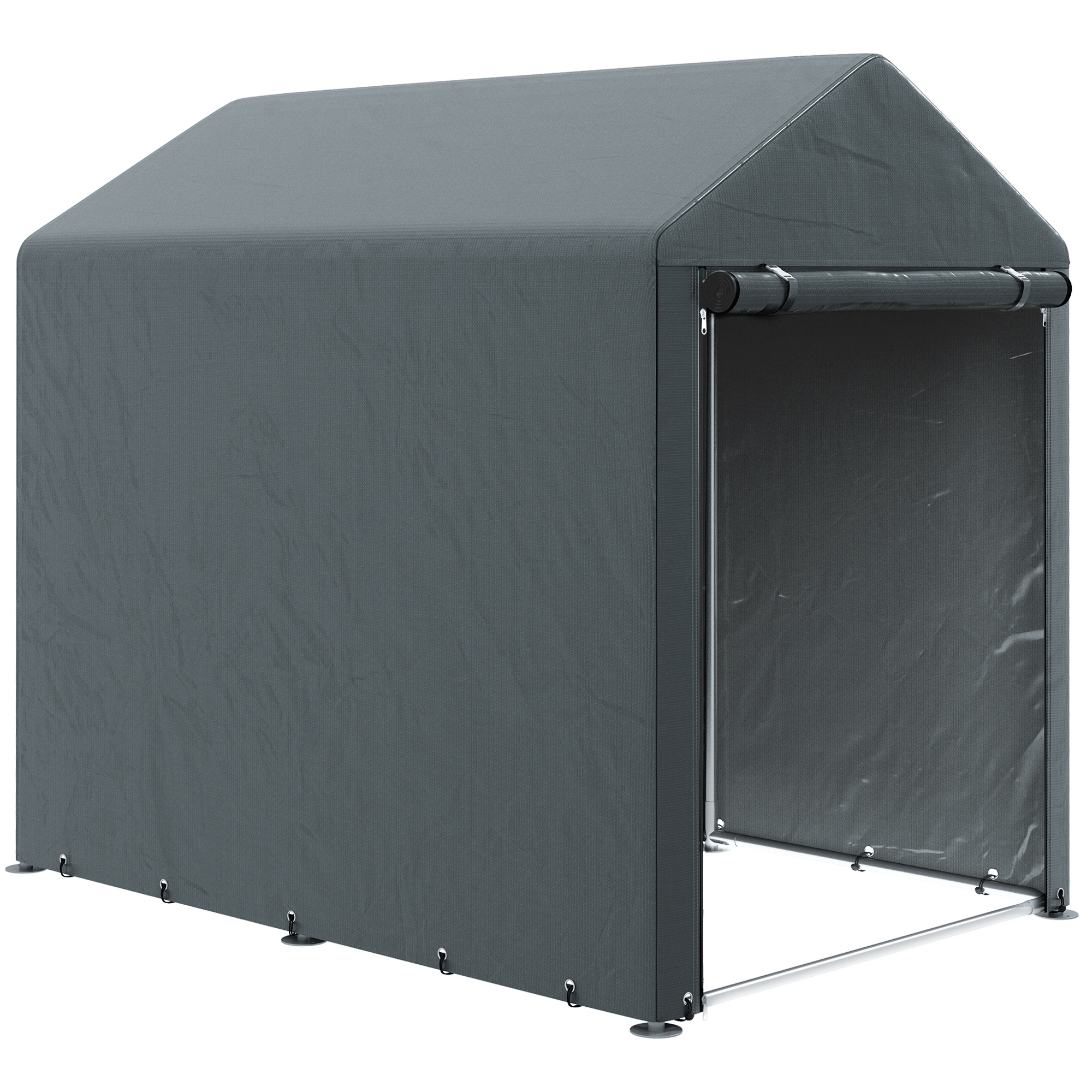 Jones 1.2 x 1.8m Portable Garden Motorcycle Storage Shed Tent - Dark Grey - Life Essentials