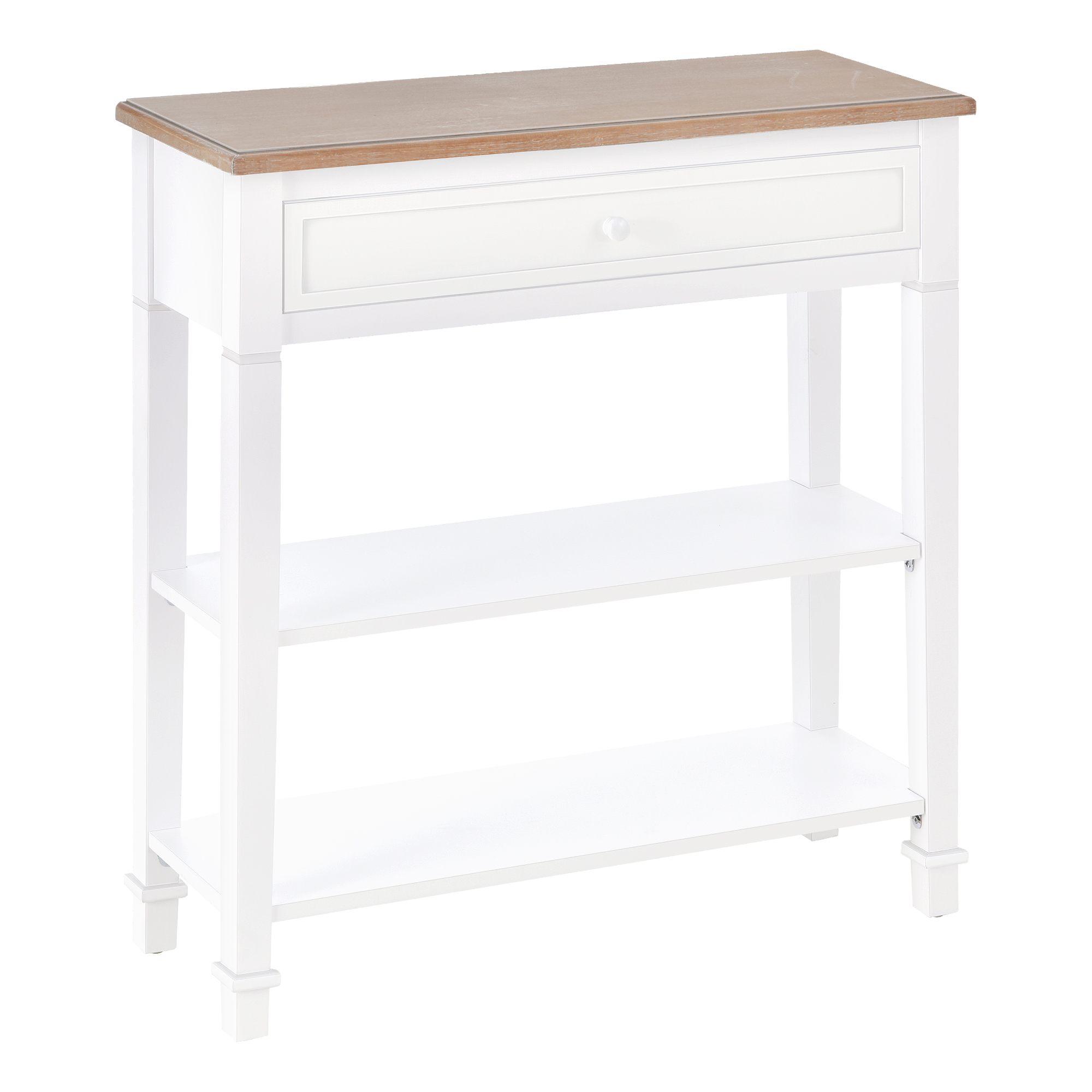 Console Table Hallway Side Desk One Drawer 2 Shelves Worktop Handle Retro Elegant Style Home Display Storage for Bedroom Livingroom - Life Essentials