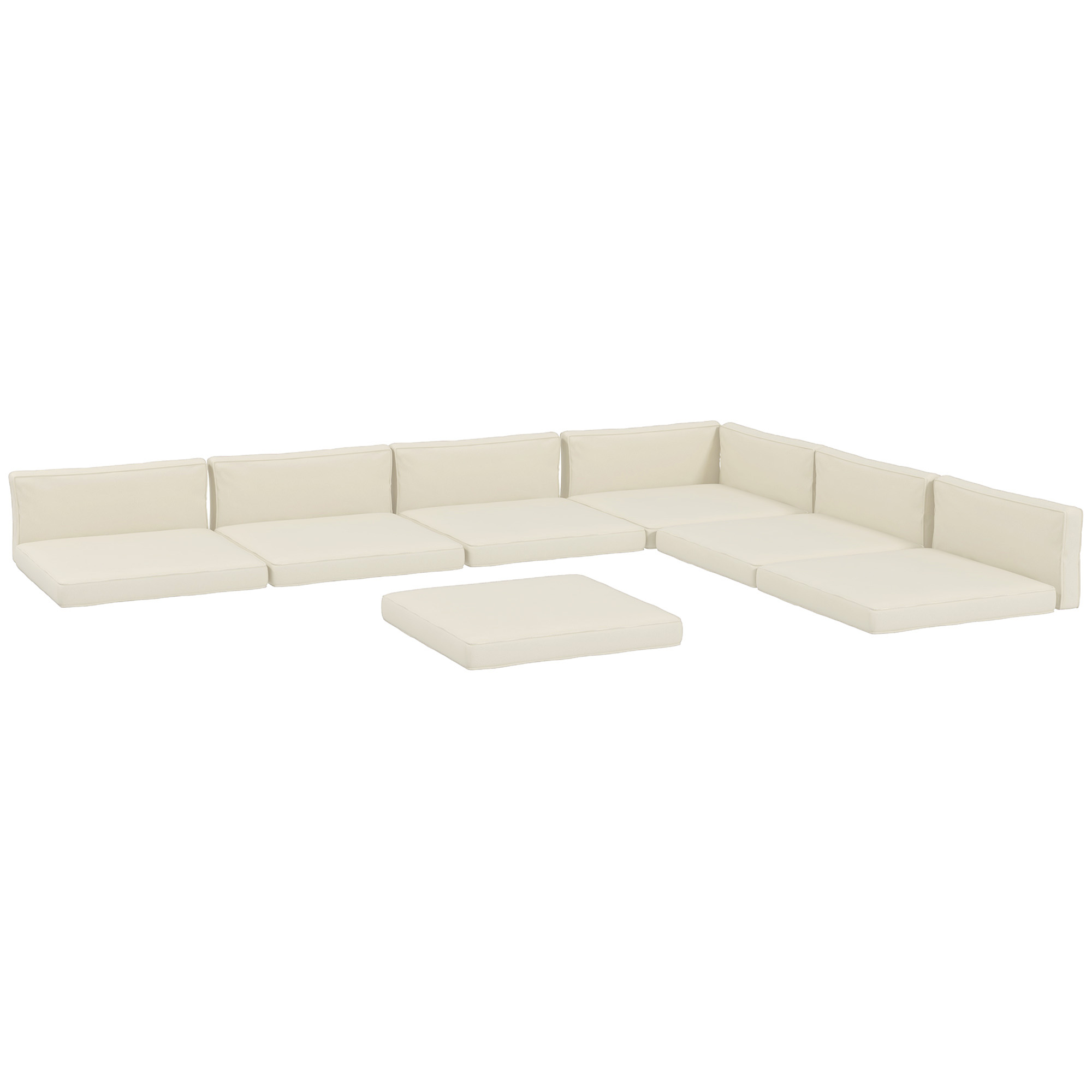 Outdoor Replacement Seat Cushions for Rattan Furniture, 7 Seat Cushions and 7 Back Cushions for Patio Conversation Set - Life Essentials