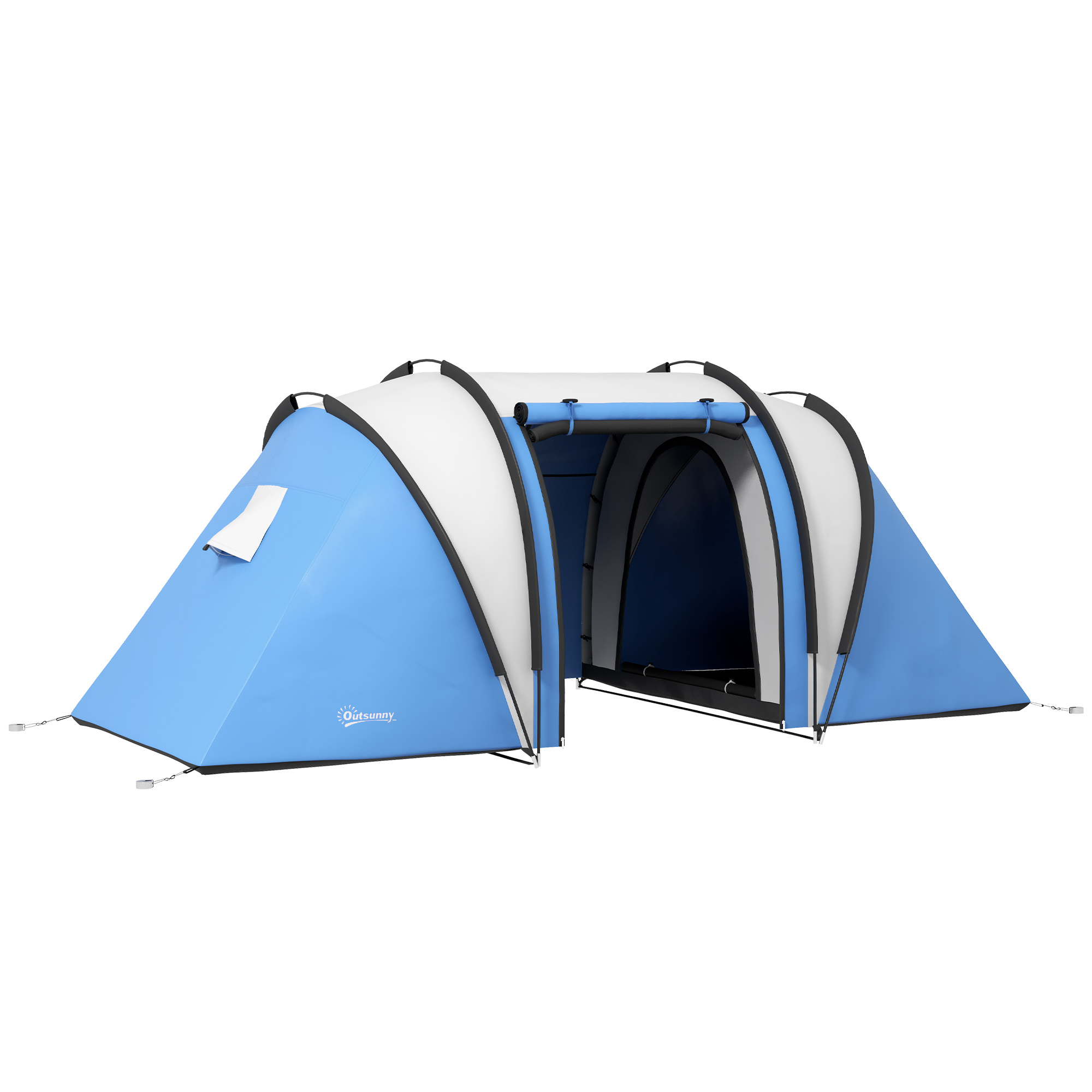 Jones Waterproof Camping Tent for Family 2 Bedrooms Living Area - Blue - Life Essentials