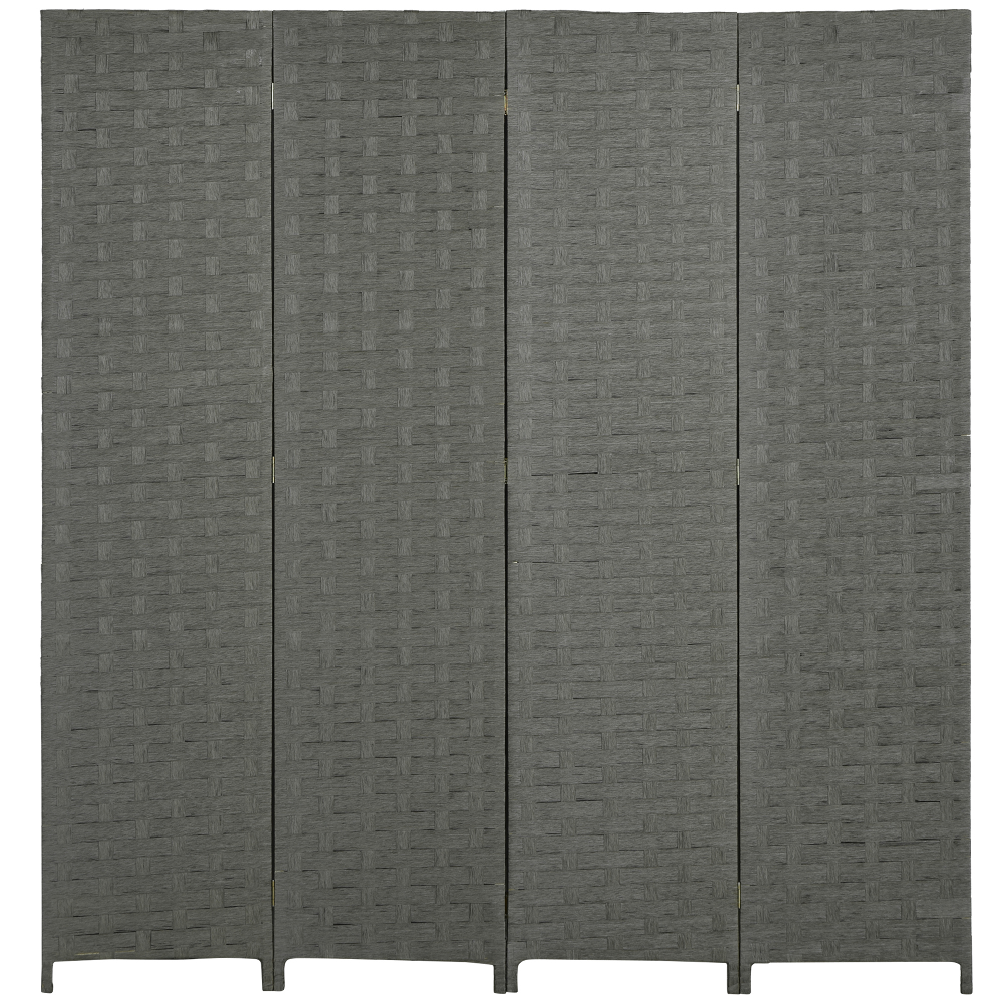 4-Panel Room Dividers, Wave Fibre Freestanding Folding Privacy Screen Panels, Partition Wall Divider for Indoor Bedroom Office, 170 cm, Grey - Life 
