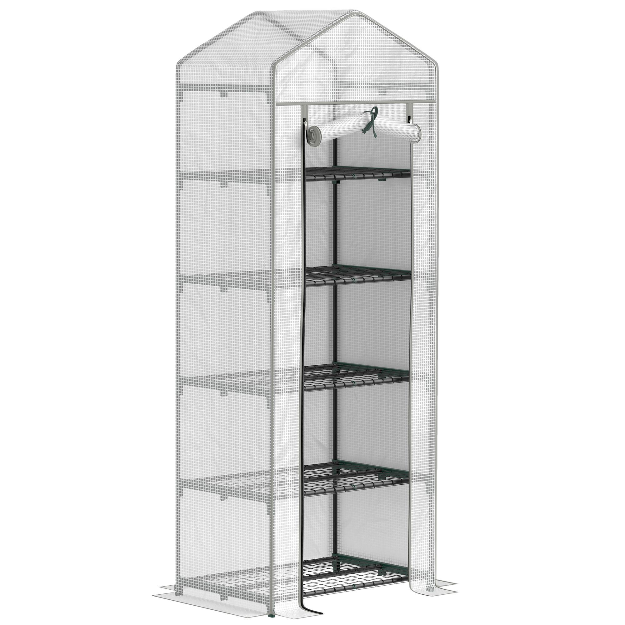 SUNVISTA 193cm Five Shelf Mini Greenhouse - White - Life Essentials