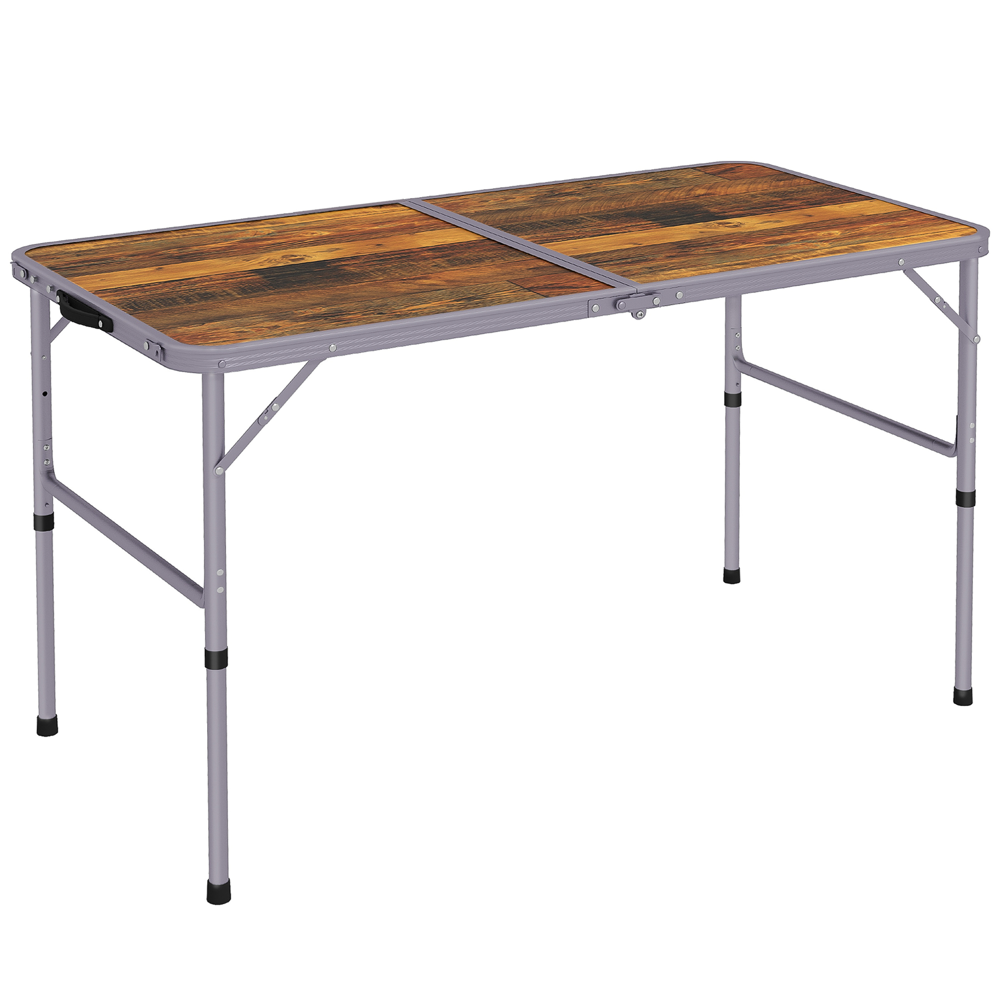3ft Height Adjustable MDF Folding Camping Table - Life Essentials