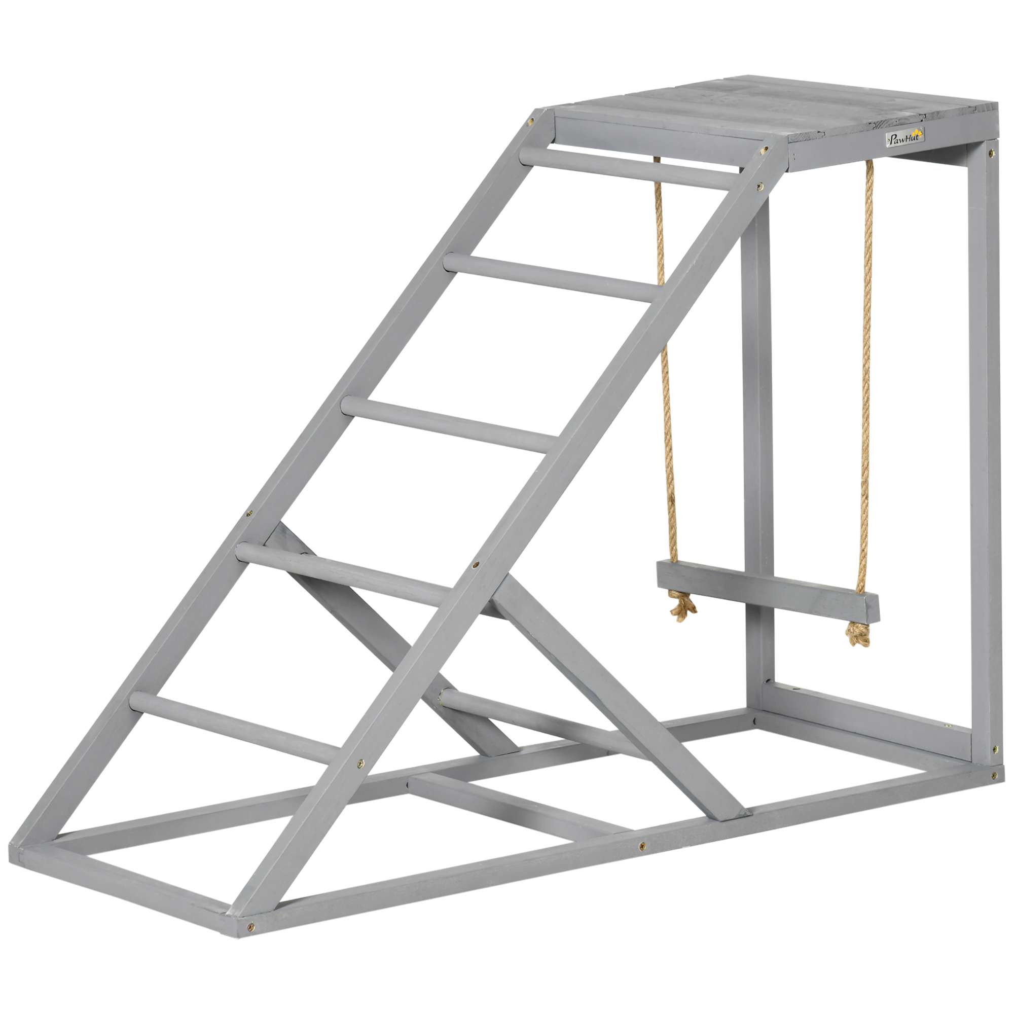 Wooden Chicken Coop Toy with Swing, Ladder, Platform, Grey - Life Essentials