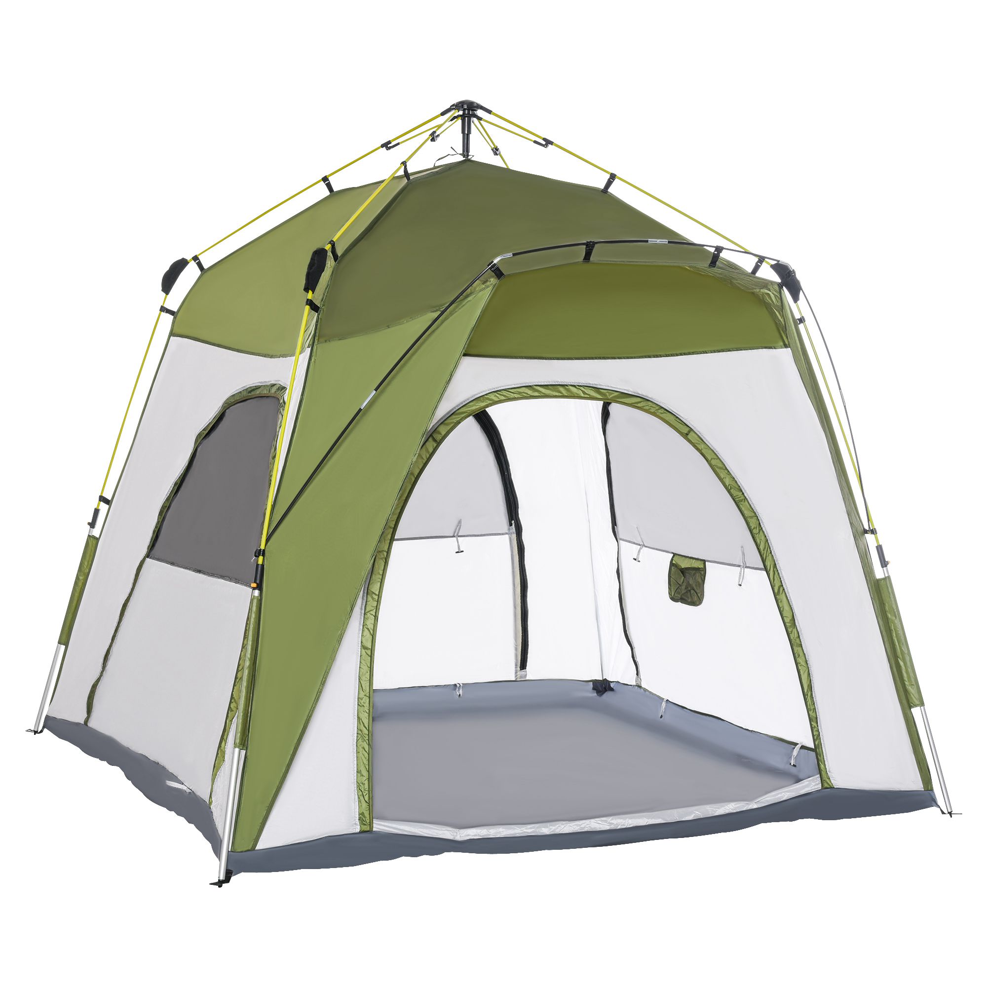 4 Person Automatic Camping Tent, Outdoor Pop Up Tent, Portable Backpacking Dome Shelter, Green - Life Essentials
