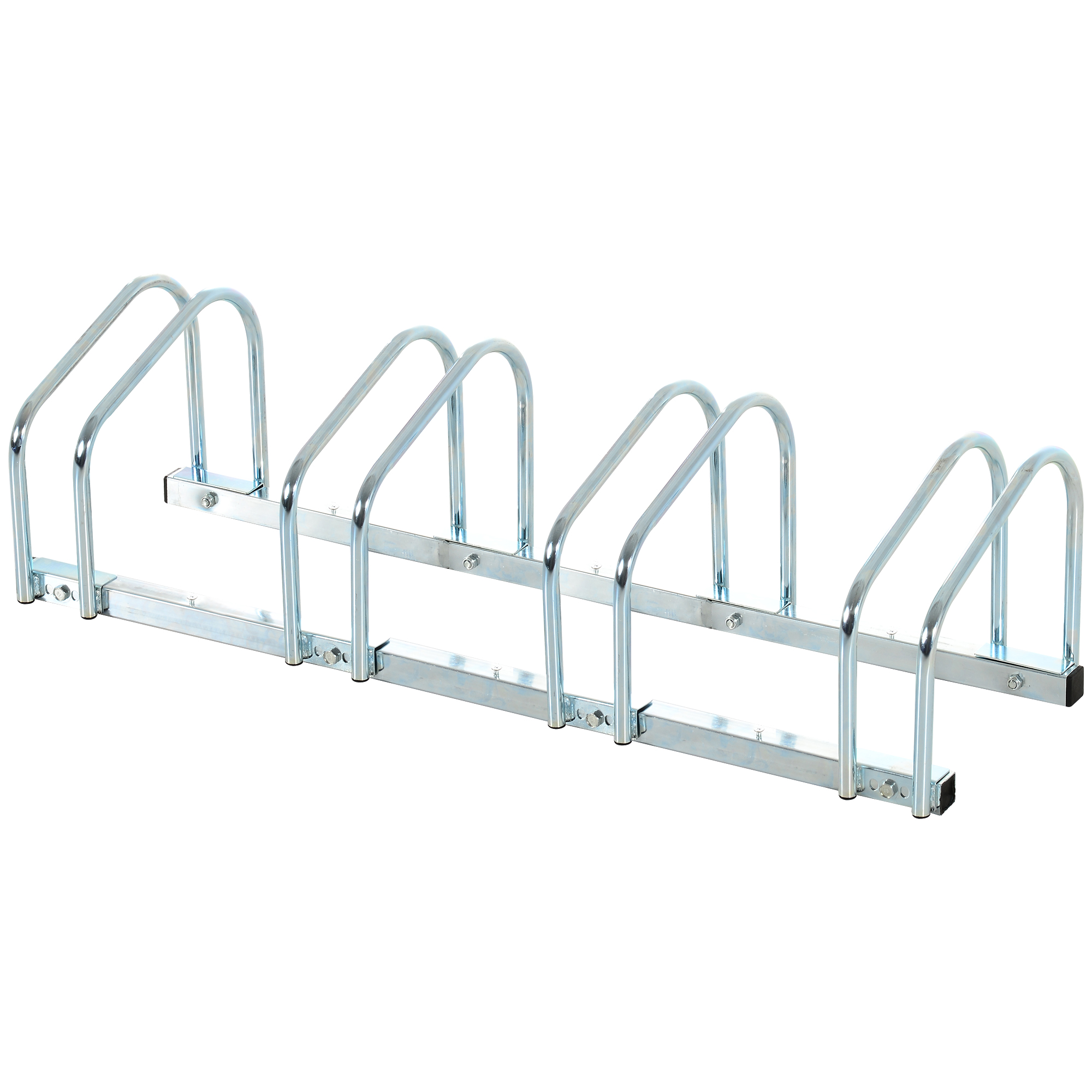 Bike Stand Parking Rack Floor or Wall Mount Bicycle Cycle Storage Locking Stand (4 Racks, Silver) - Life Essentials