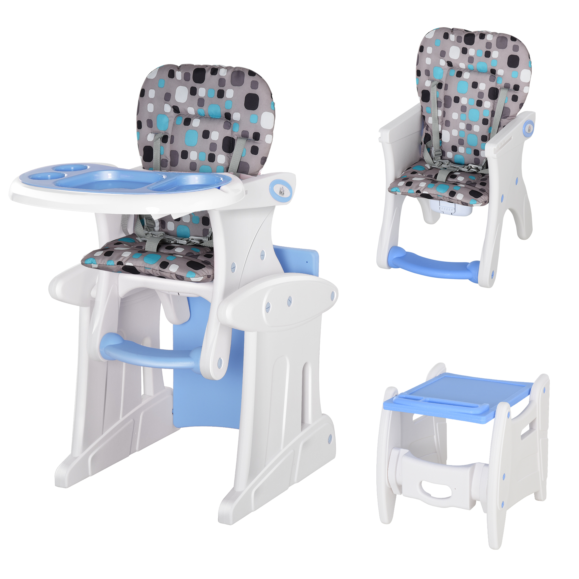 HDPE 3-in-1 Baby Booster High Chair Blue - Life Essentials