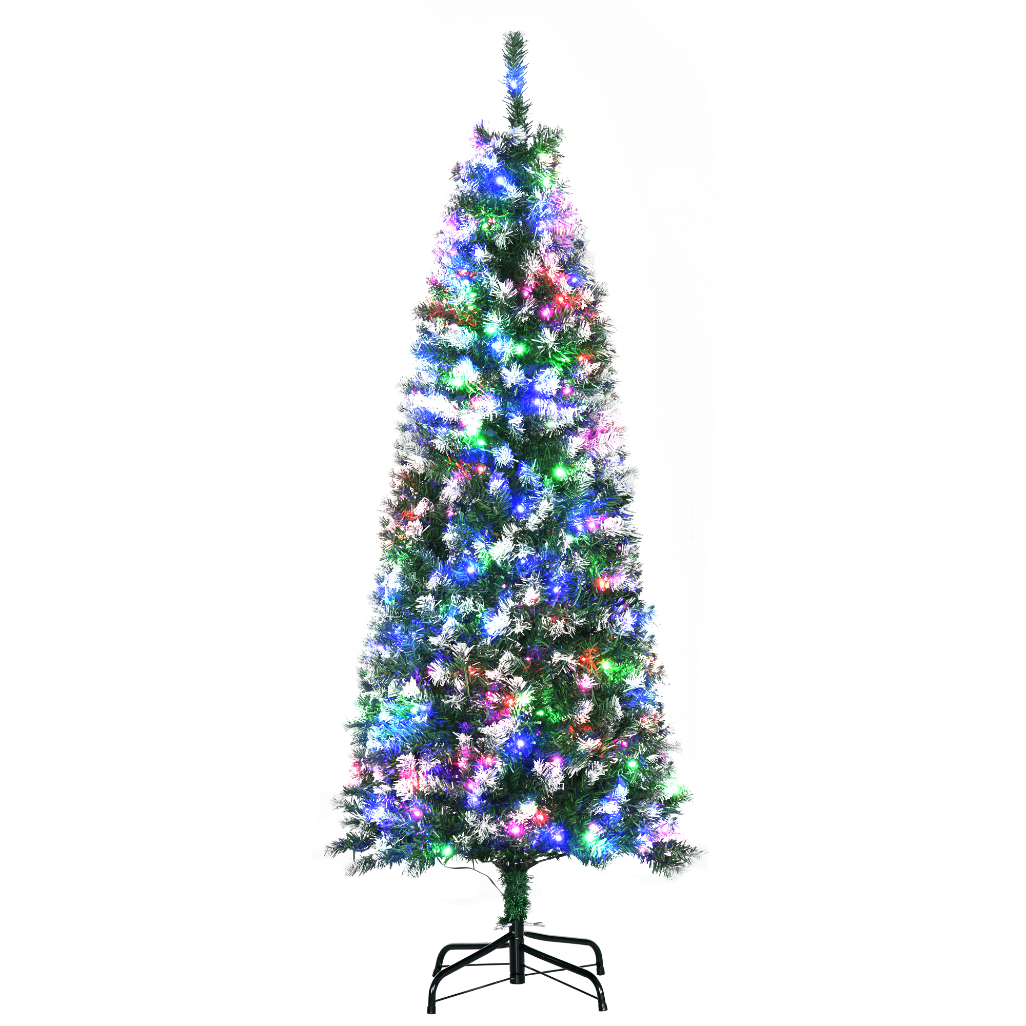 Debbie 5 Tall Prelit Pencil Slim Artificial Christmas Tree w Realistic Branches 250 Colourful LED Lights & 408 Tips Xmas Decoration - Life Essentials