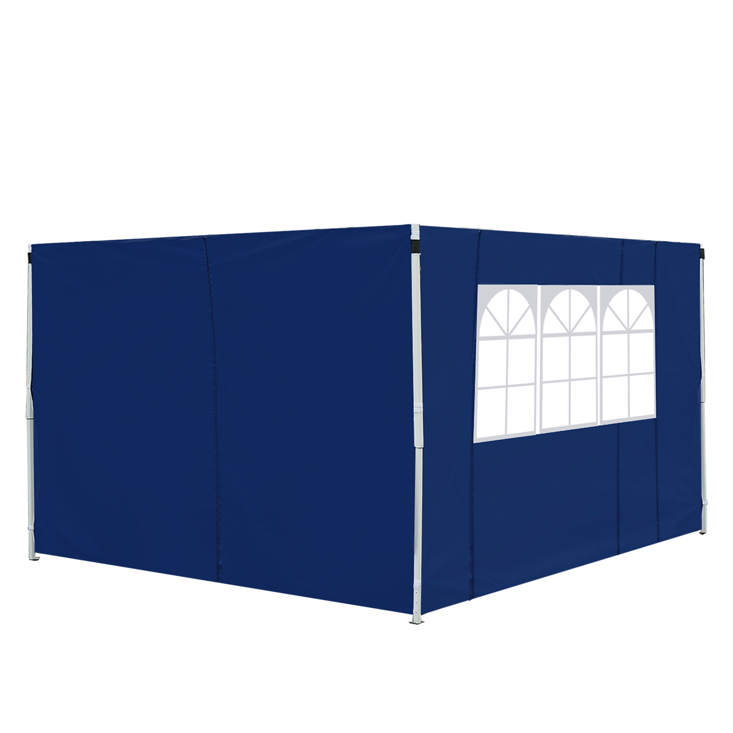 3m Gazebo Exchangeable Side Panel Panels W/ Window-Blue - Life Essentials