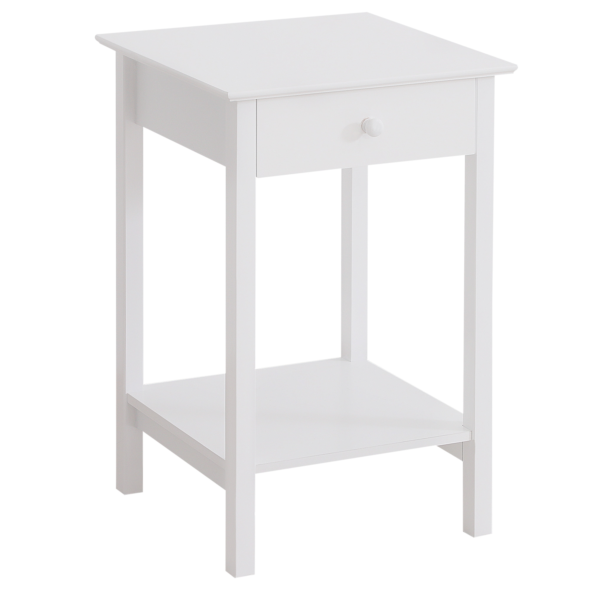 Wooden Bedside Table Cabinet W/ Drawer Shelf Storage End Side White Multipurpose Bedroom Night Stand - Life Essentials