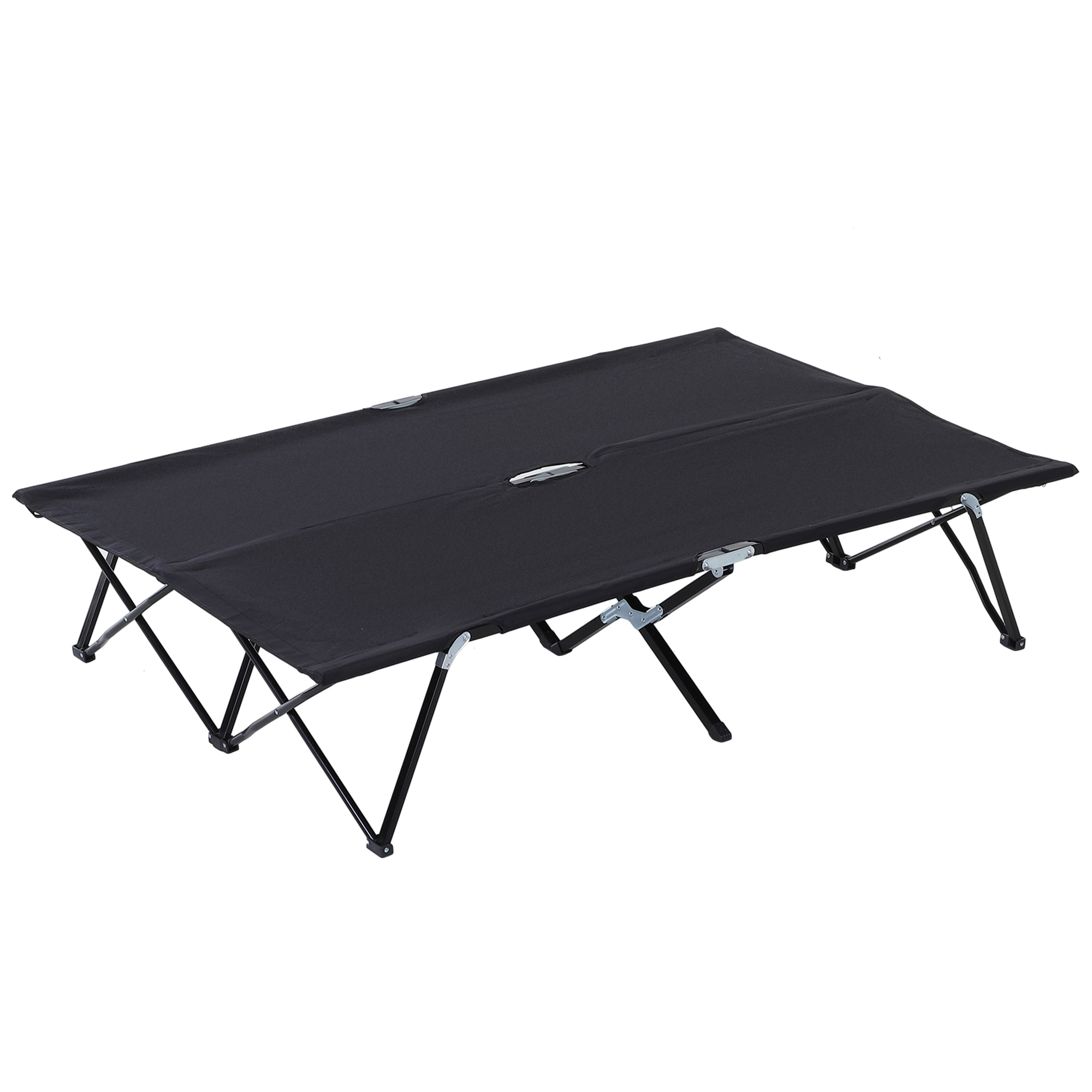 SUNVISTA Double Camping Cot Bed, with Bag - Black - Life Essentials