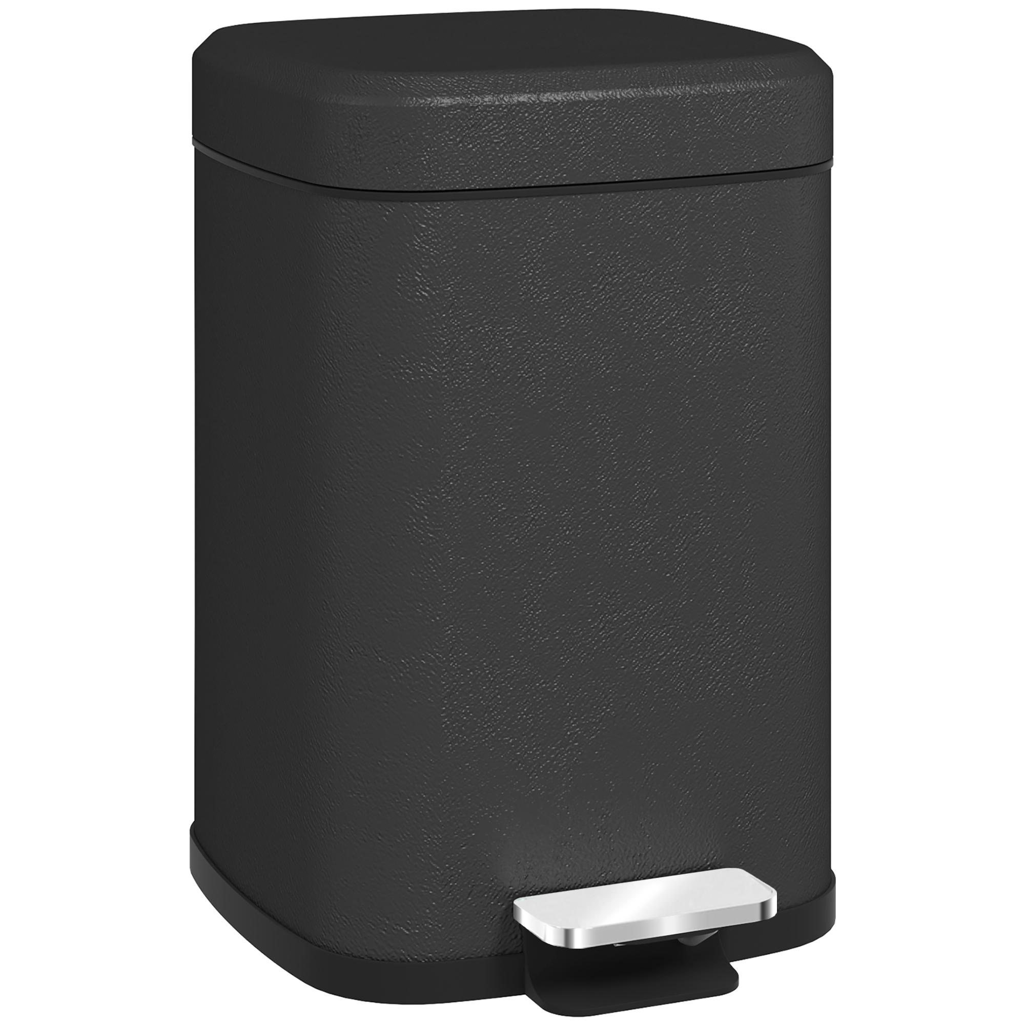 HERON 12L Modern Boxy Metal Home Kitchen Bin - Black - Life Essentials