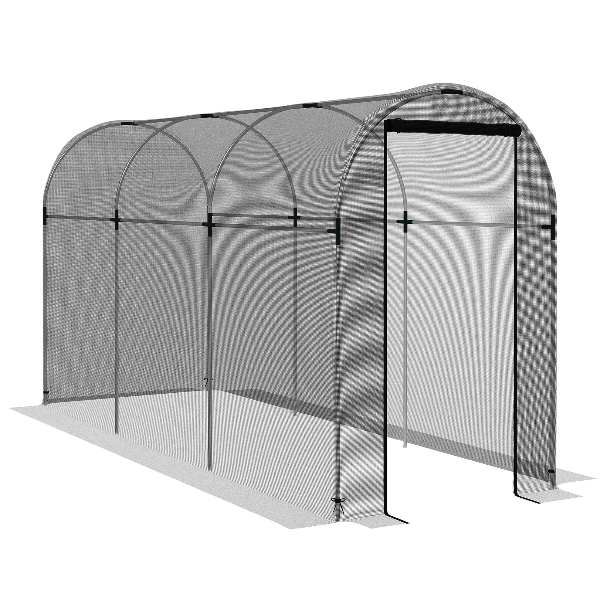 SUNVISTA 360 x 120cm Mini Polytunnel Greenhouse, Black - Life Essentials