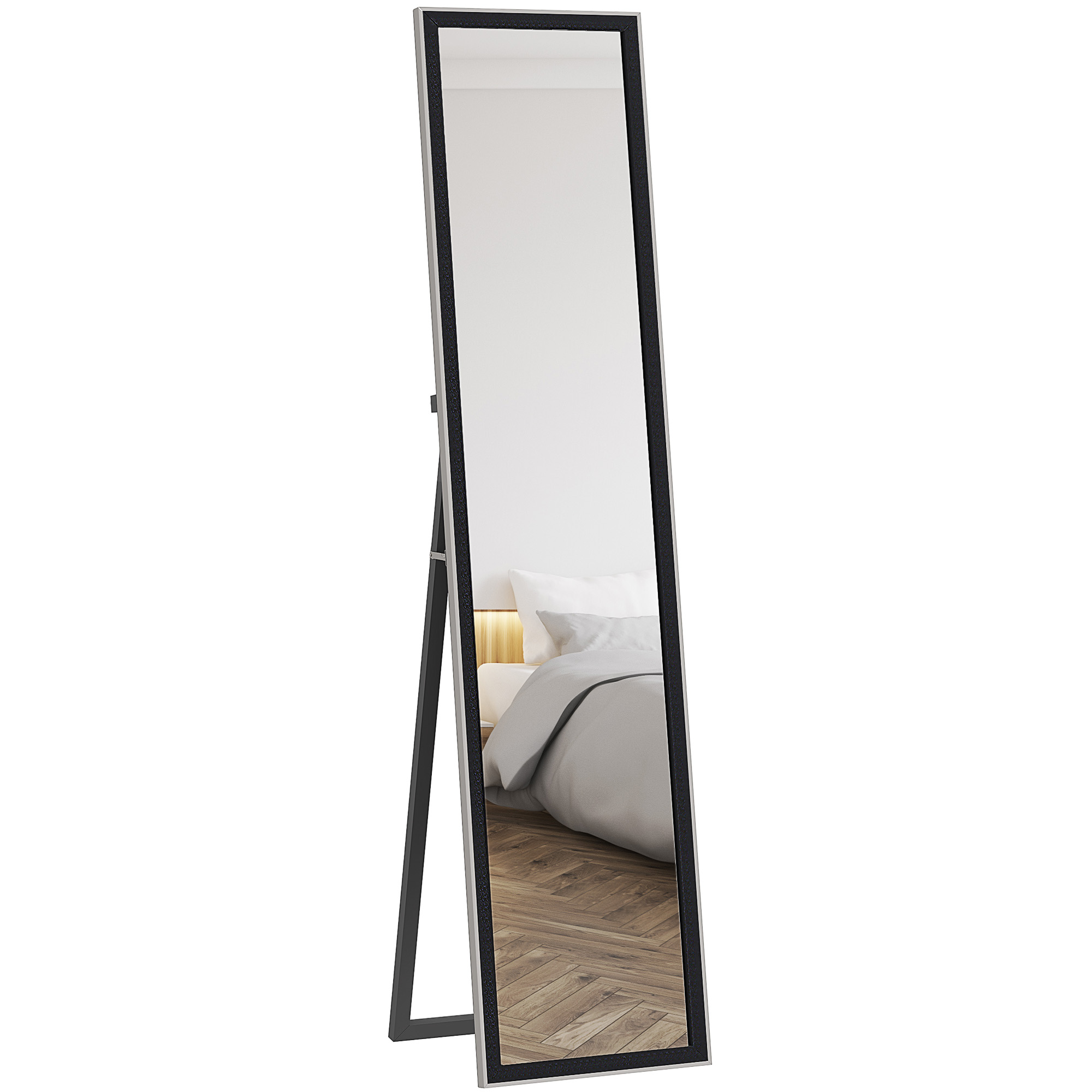 HERON Glitter Frame Full-Length Mirror - Black - Life Essentials