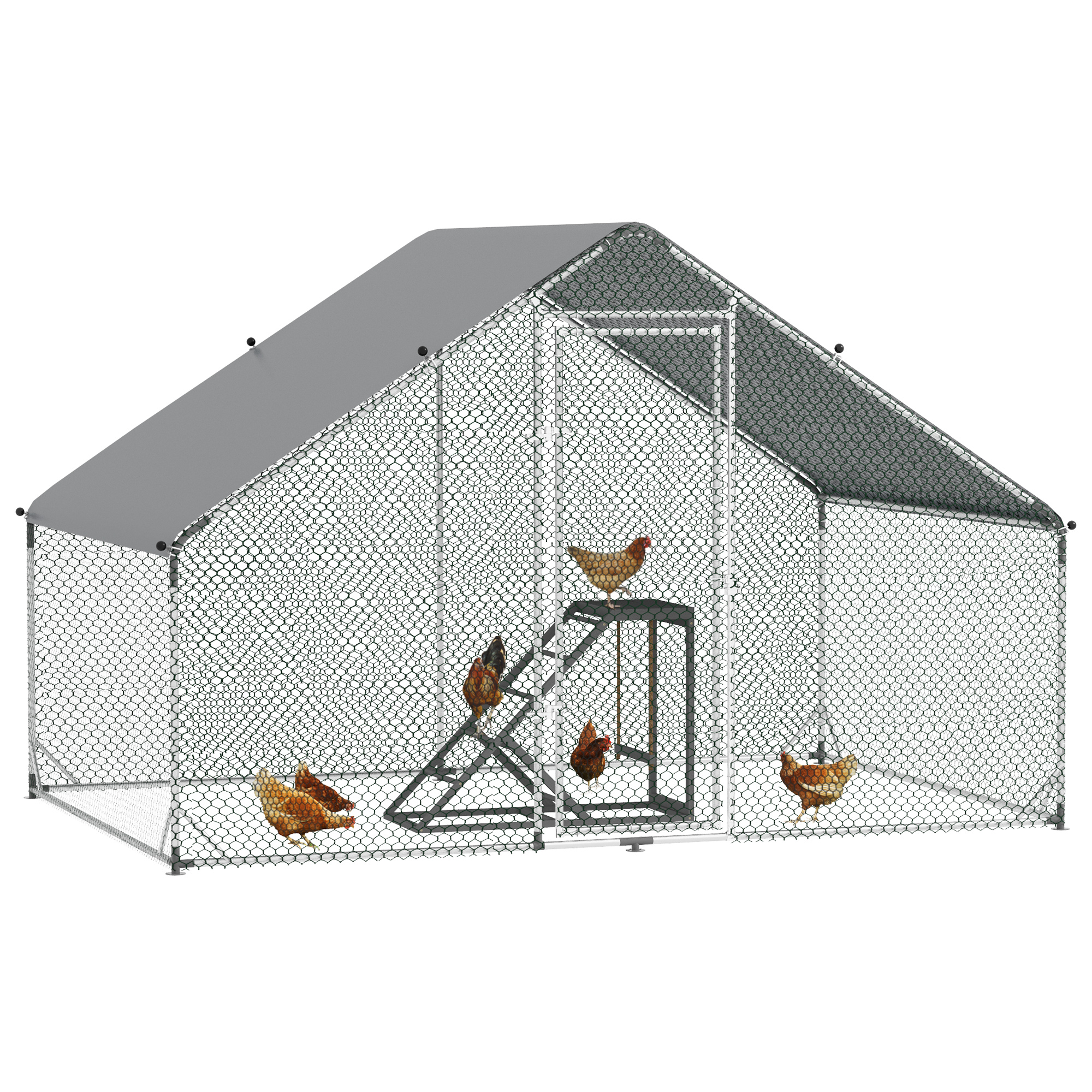 Shelley Outdoor Chicken Run with Activity Shelf Weatherproof Cover - Secure Area - Life Essentials