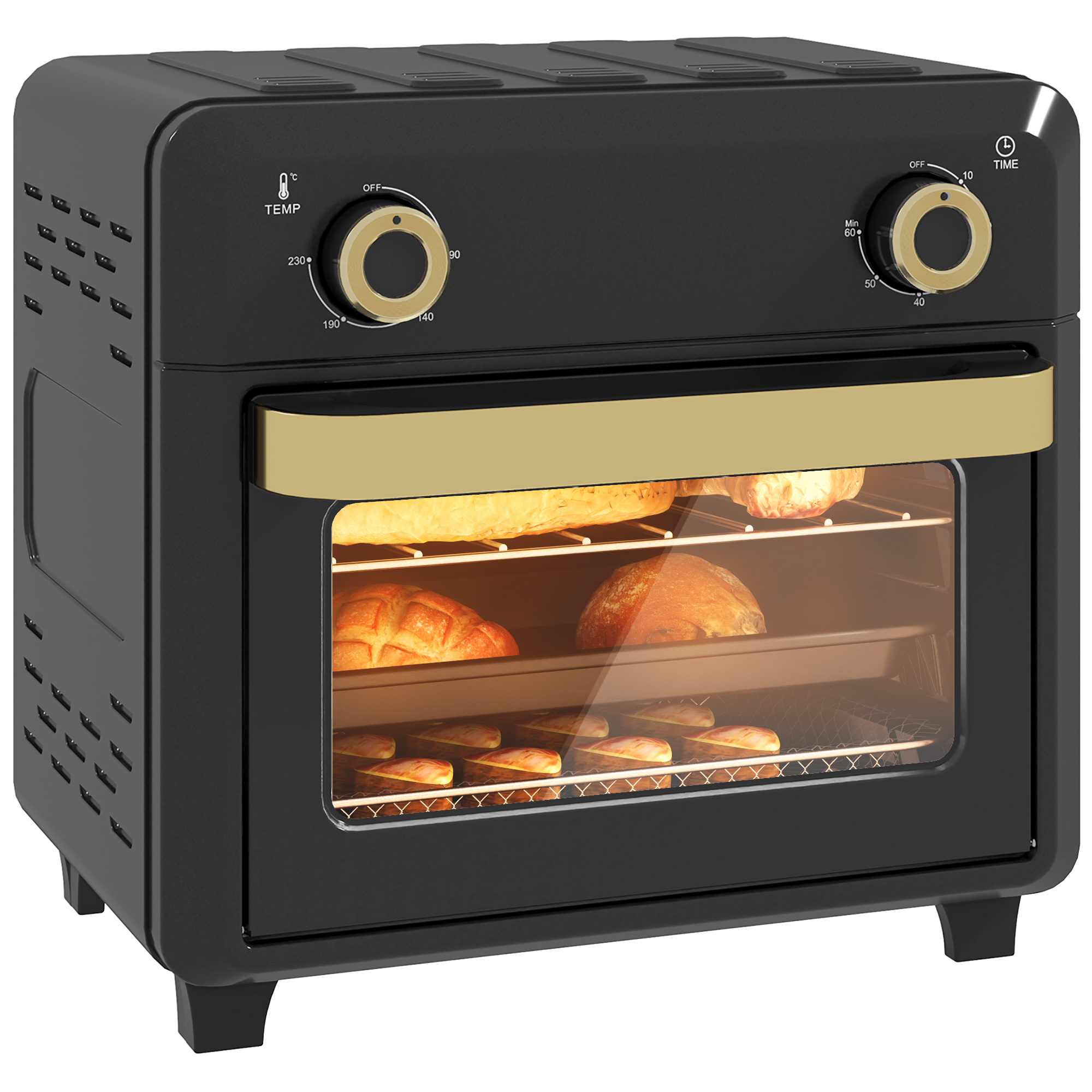 Oven Grill - 10L Air Fryer Oven 1000W Black 32cm - Life Essentials