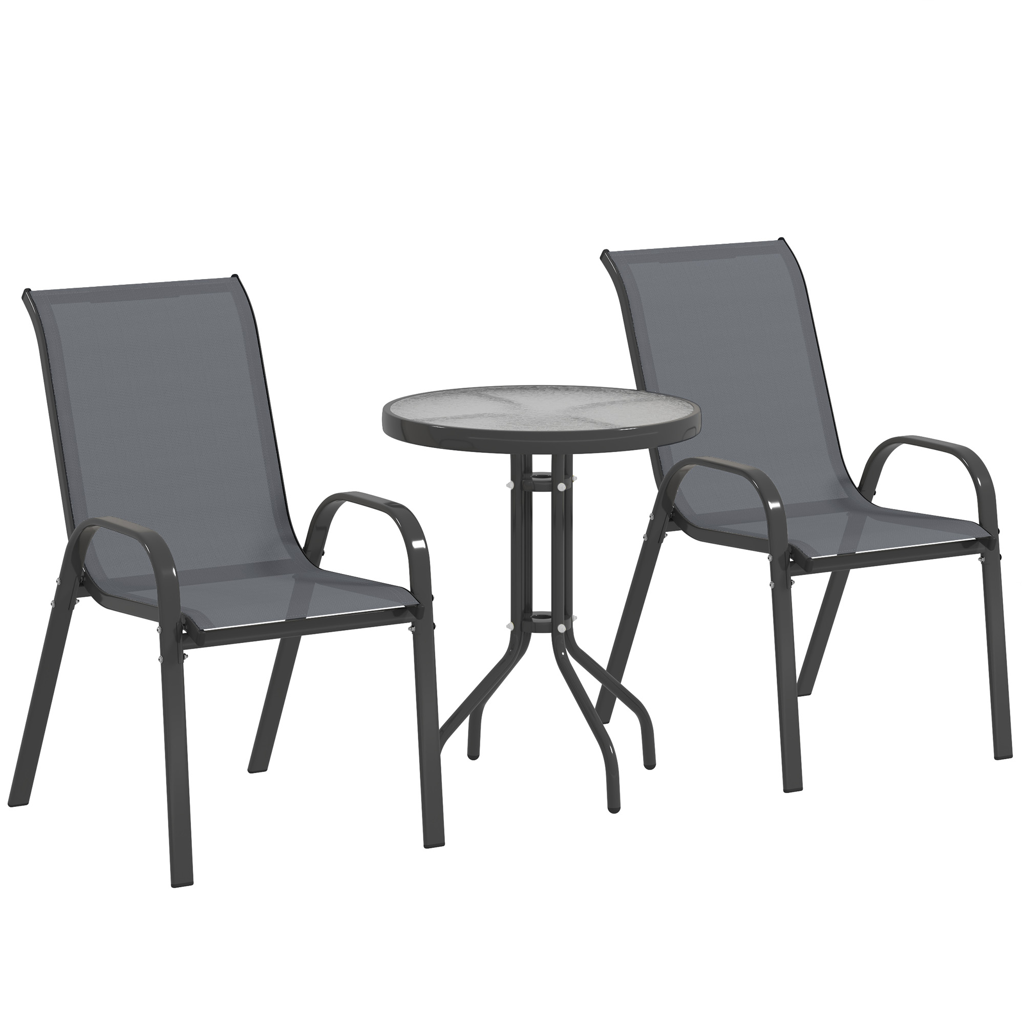 SUNVISTA Three-Piece Outdoor Garden Set - Grey - Life Essentials