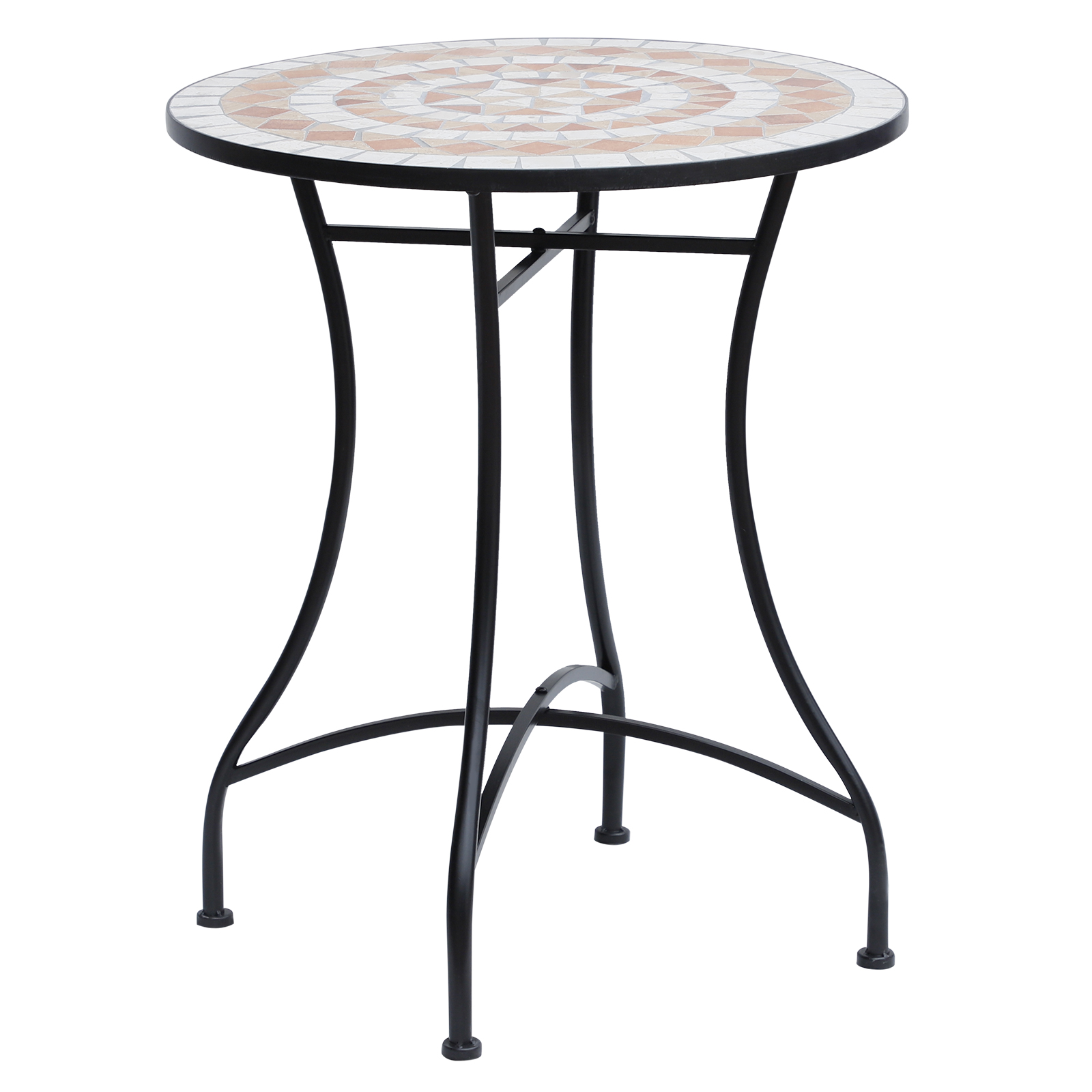 60cm Mosaic Round Bistro Table Side Bar Table Patio Garden Table Outdoor Balcony Furniture - Life Essentials