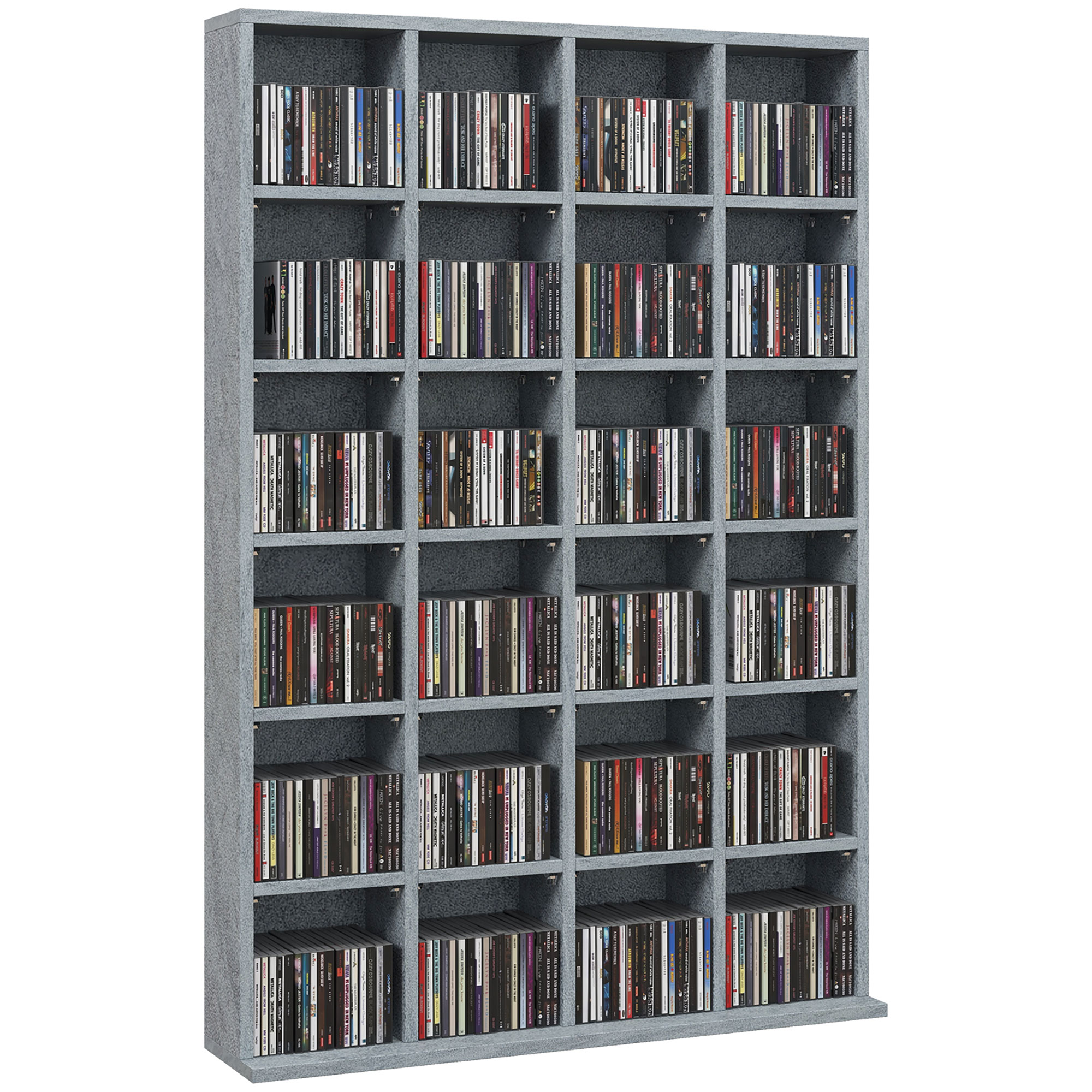 Scott CD Storage Unit with Adjustable Shelves 89 x 130.5 cm - Cement Grey - Life Essentials