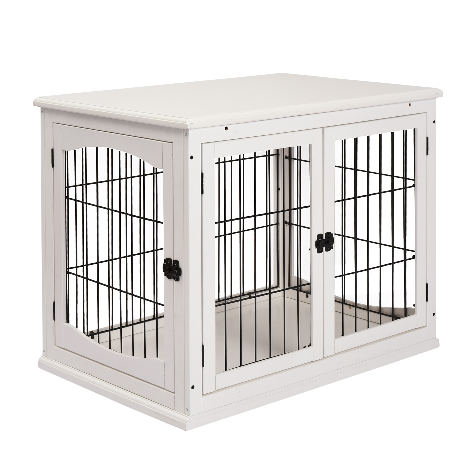MDF 3-Door Small Indoor Pet Cage White - Life Essentials