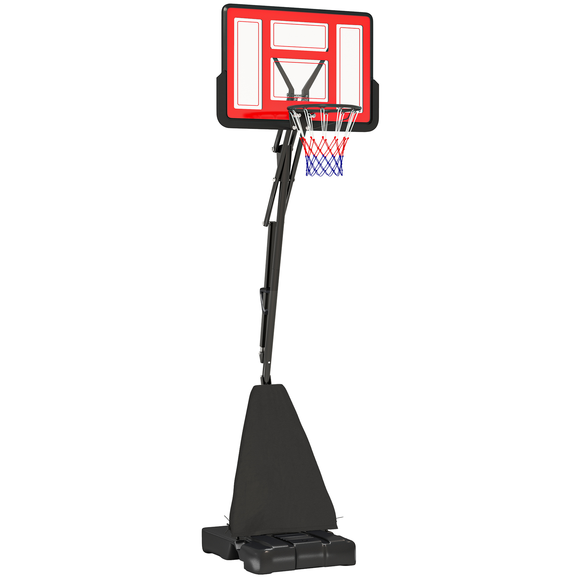 SPORTEDGE Basketball Hoop Outdoor, Height Adjustable Basketball Hoop and Stand with Rebound System, Weighted Base, Red - Life Essentials
